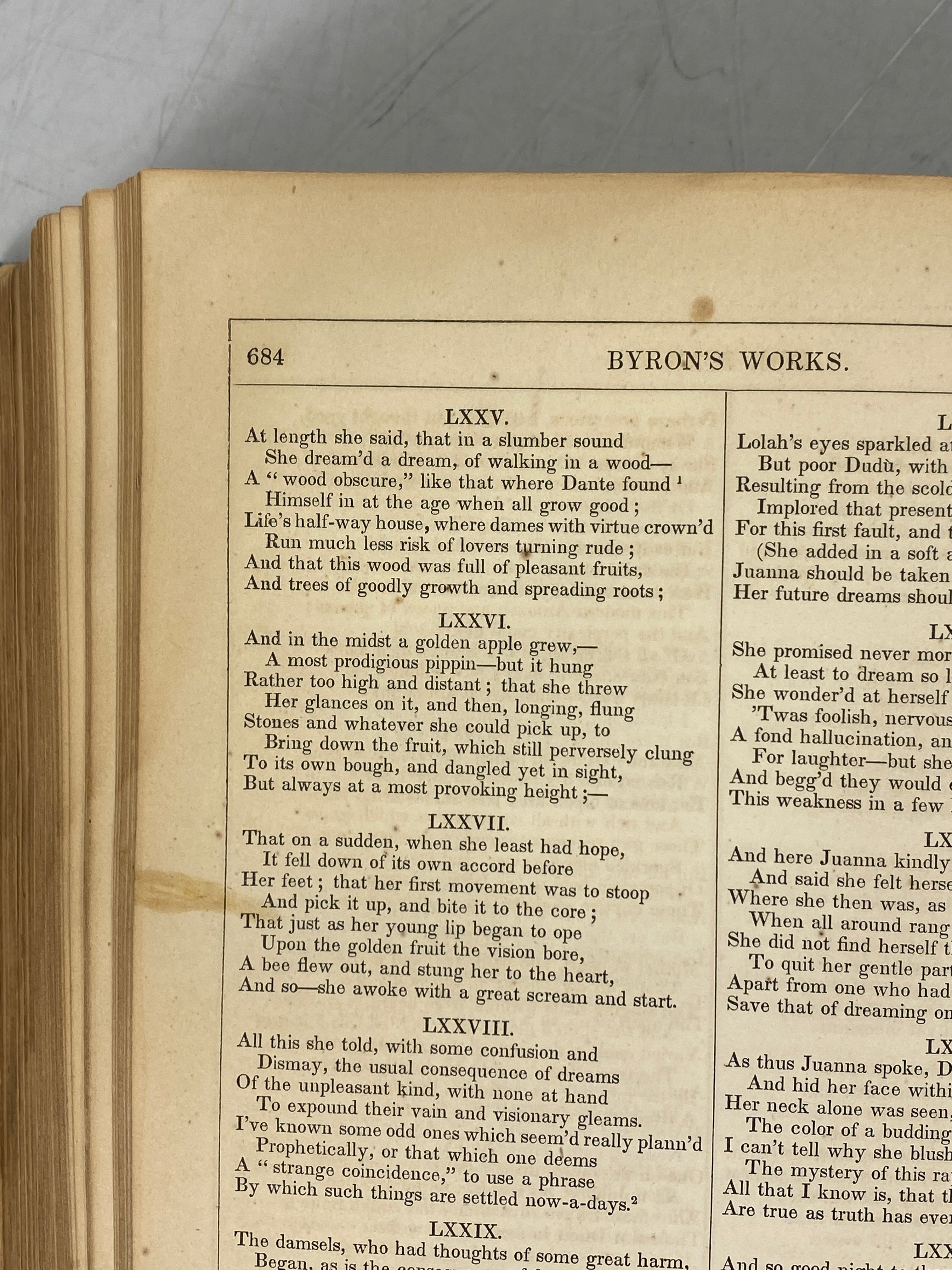 Byron's Works Complete in One Volume 1848 Antique HC