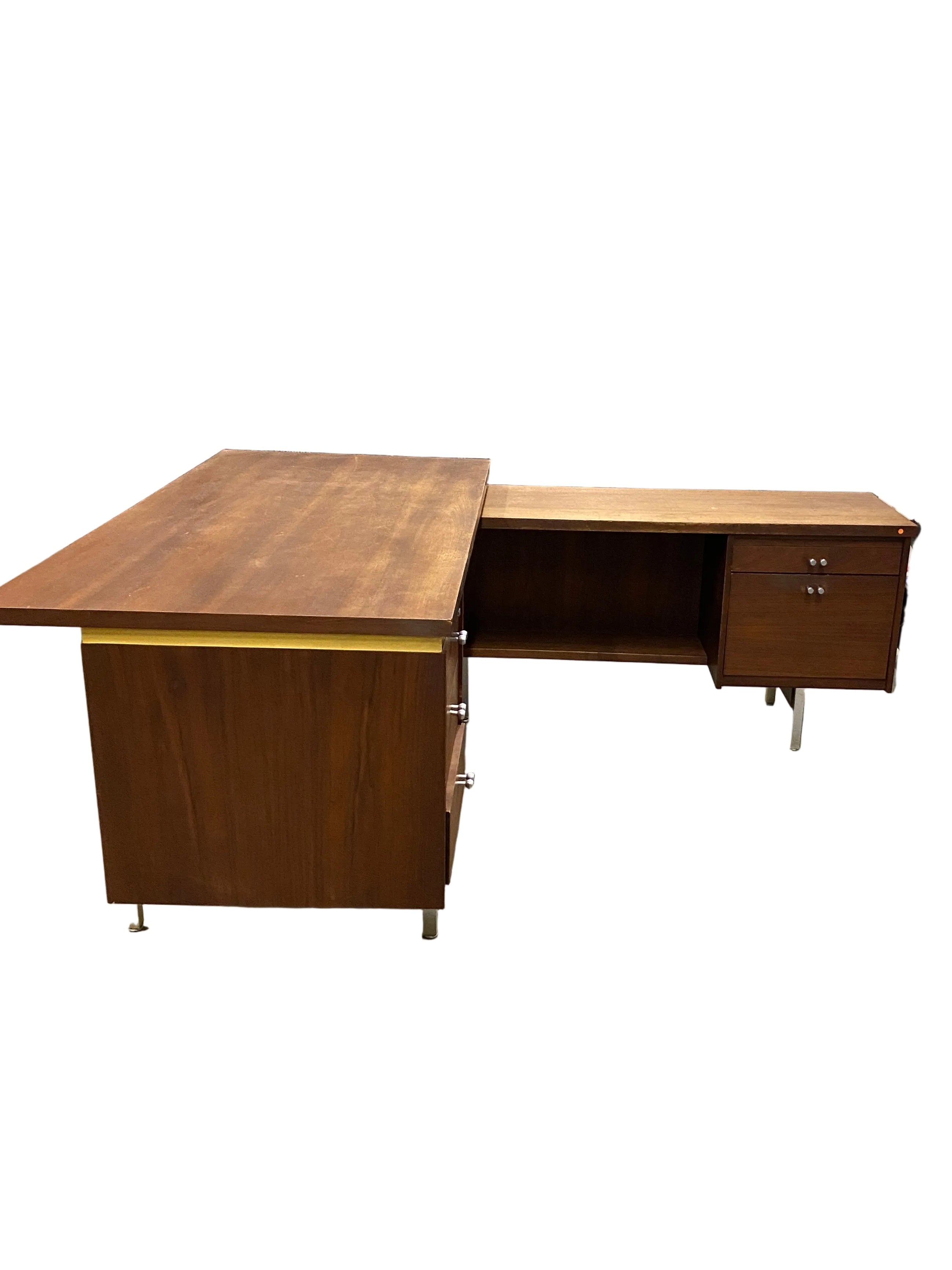 Leopold Mid-Century Walnut Executive Desk #1