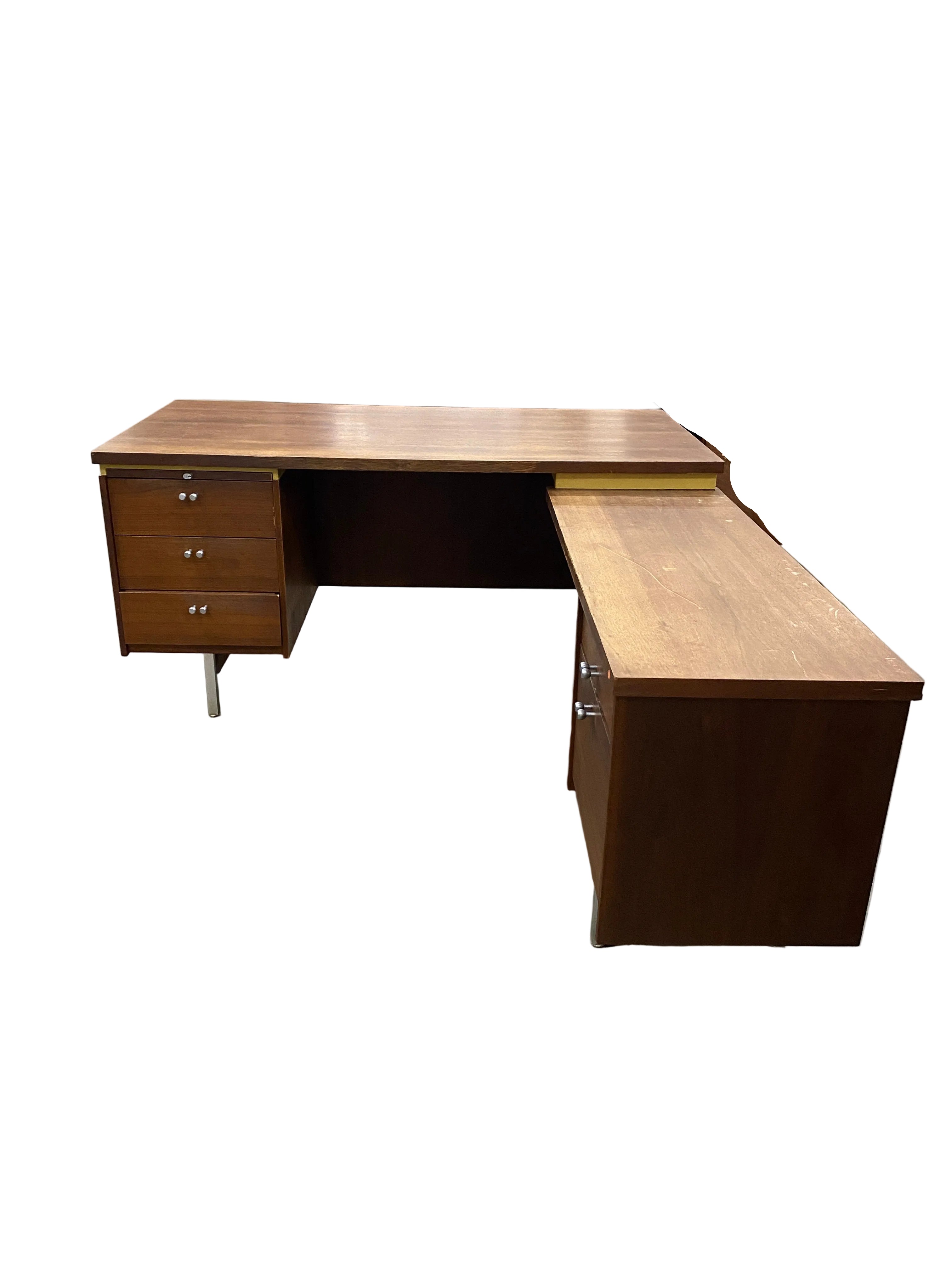 Leopold Mid-Century Walnut Executive Desk #1