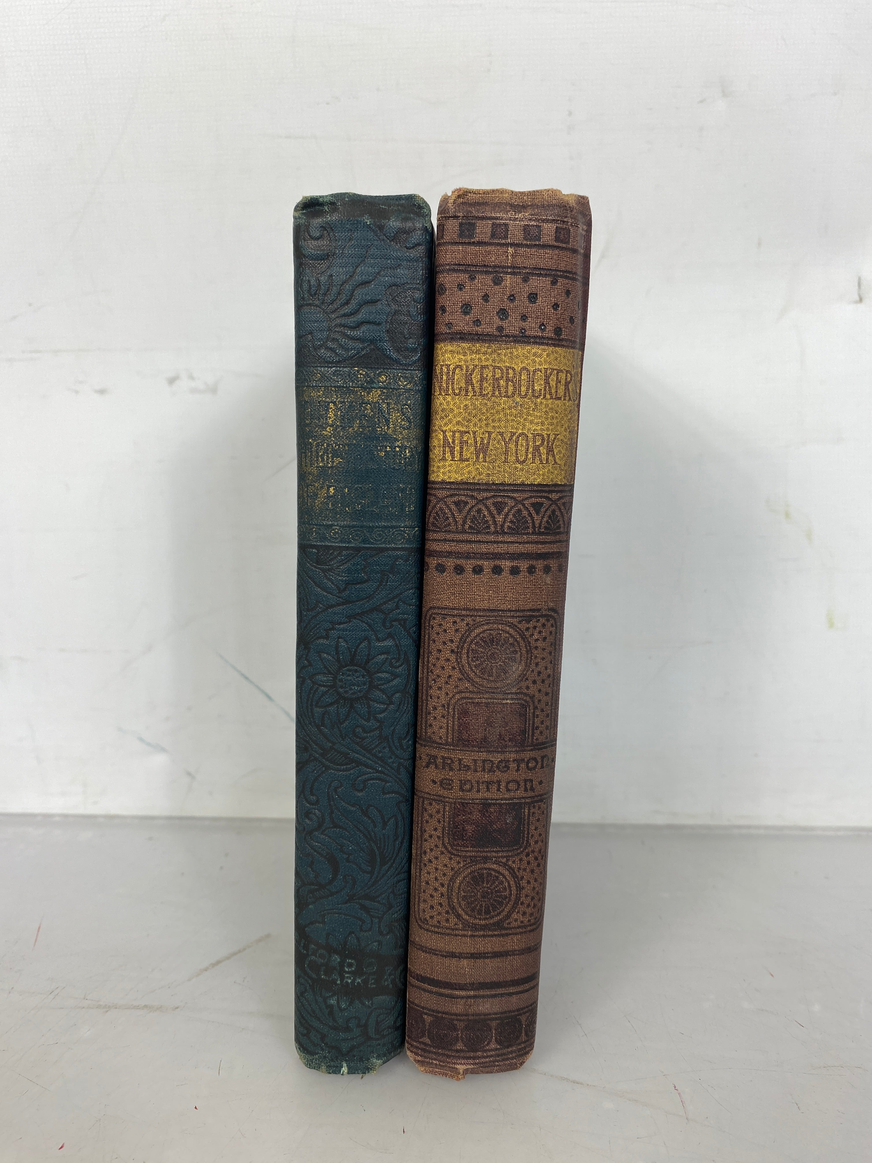 Lot of 2 Antique Classic History Books: A Child's History of England by Charles Dickens and Knickerbocker's History of New York by Washington Irving 1889-1890 HC
