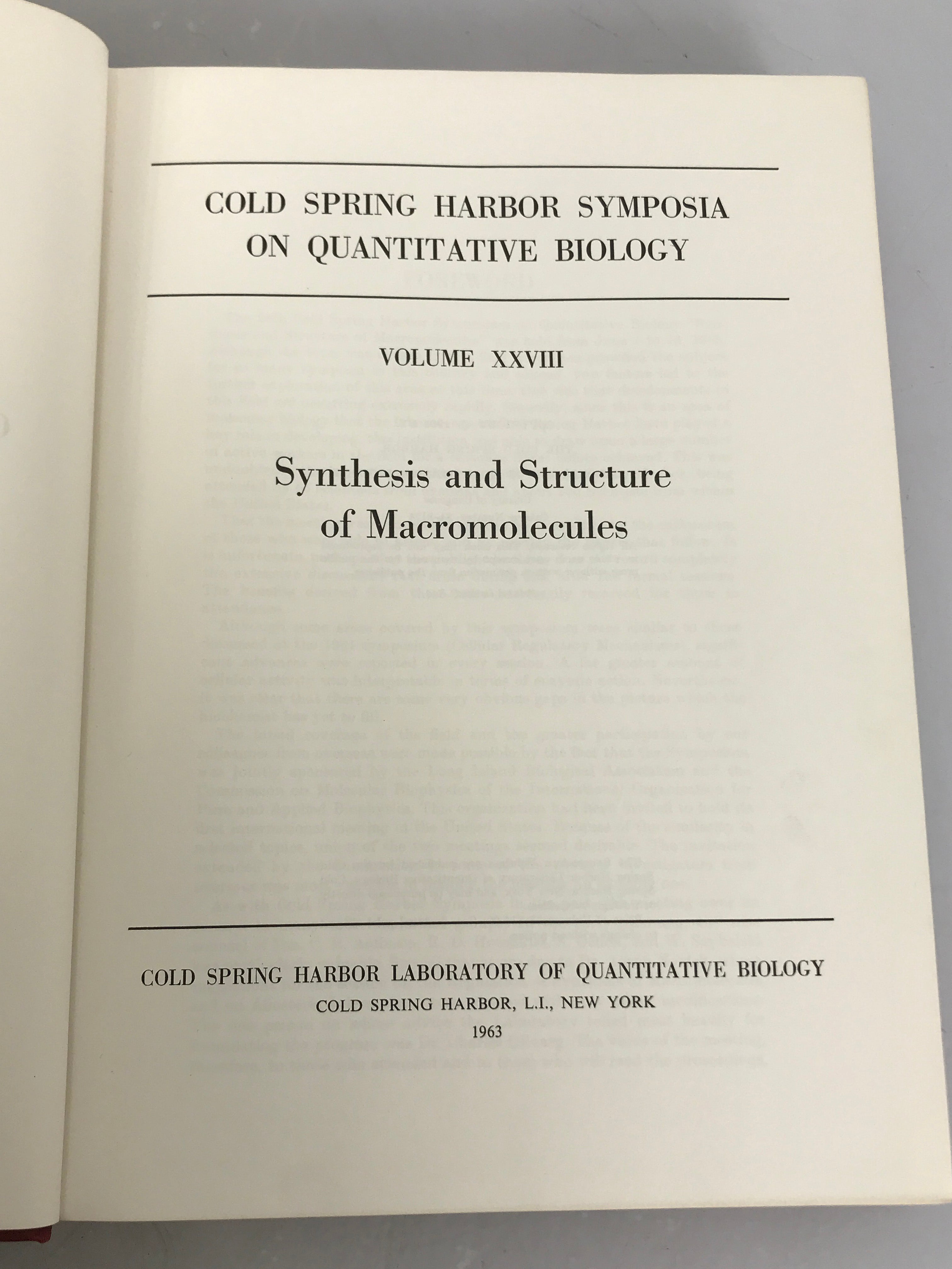 4 Volume Lot of Symposia on Quantitative Biology: Vol 24 (1959), Vol 28 (1963), Vol 29 (1964), Vol 31 (1966) HC