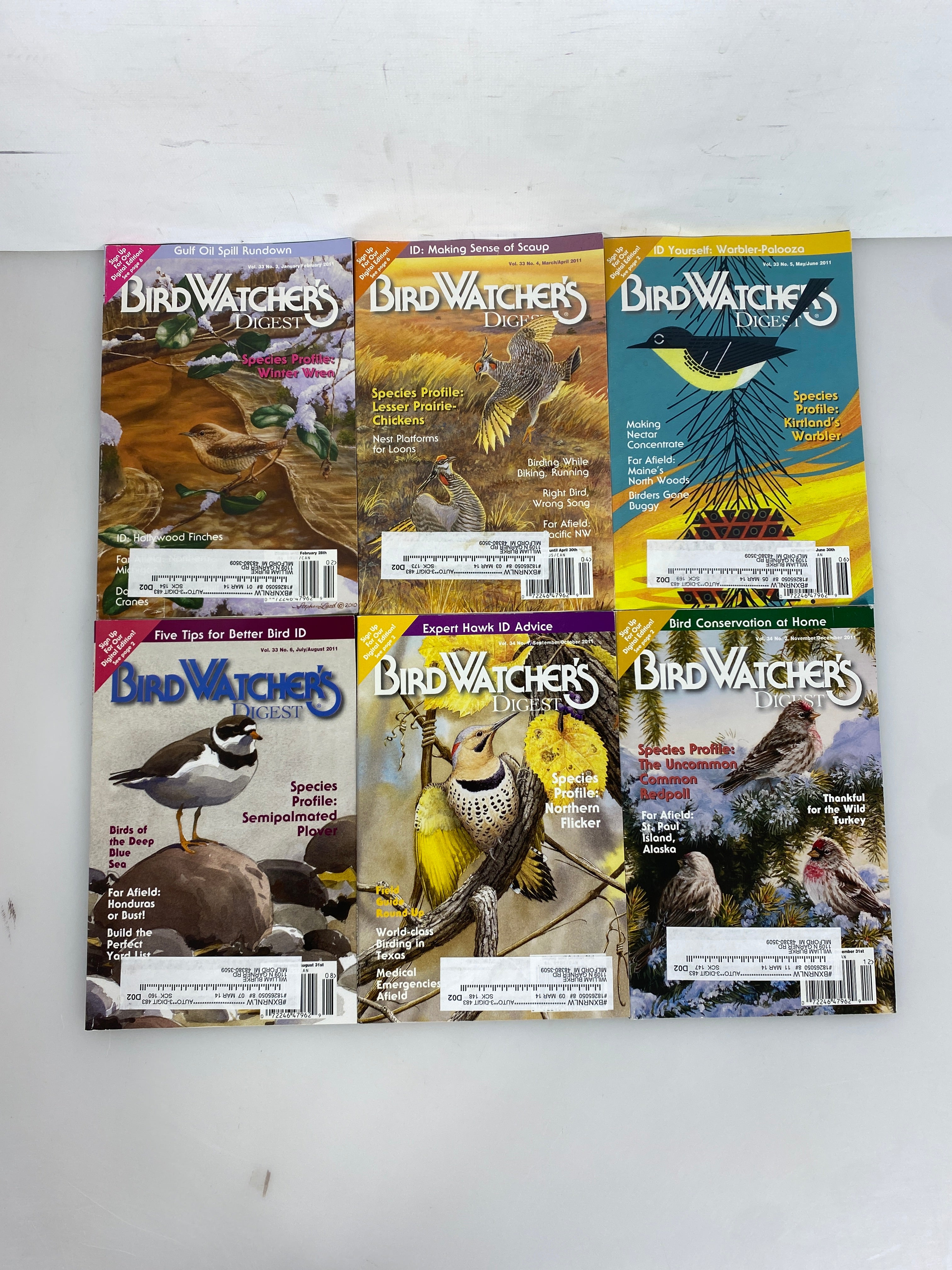 Lot of 12: Bird Watcher's Digest 2009-2011
