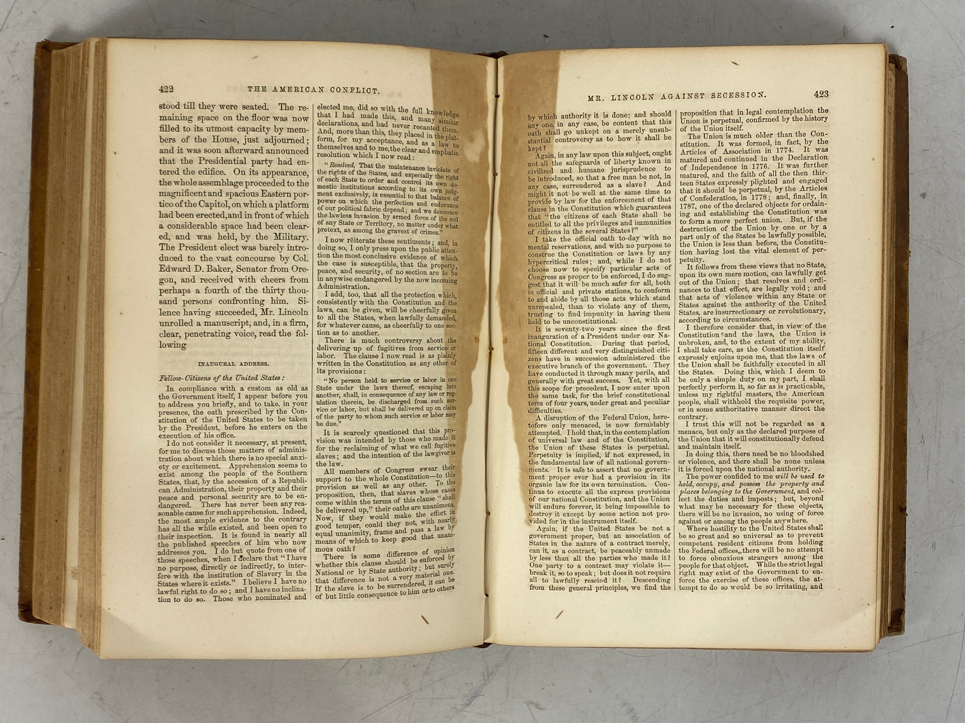 The American Conflict History of the Great Rebellion Vol 1 1866 Antique Leather