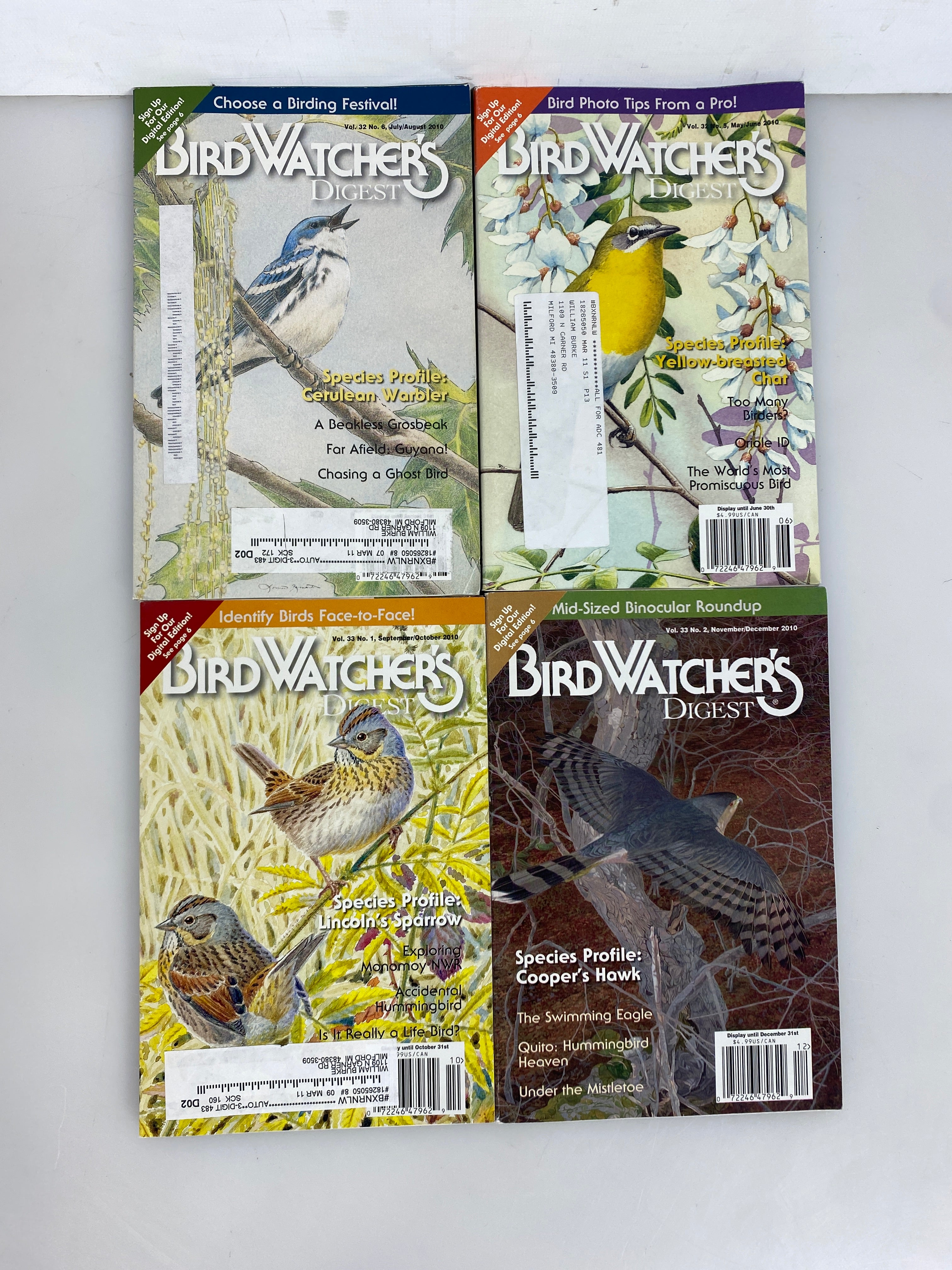 Lot of 12: Bird Watcher's Digest 2009-2011