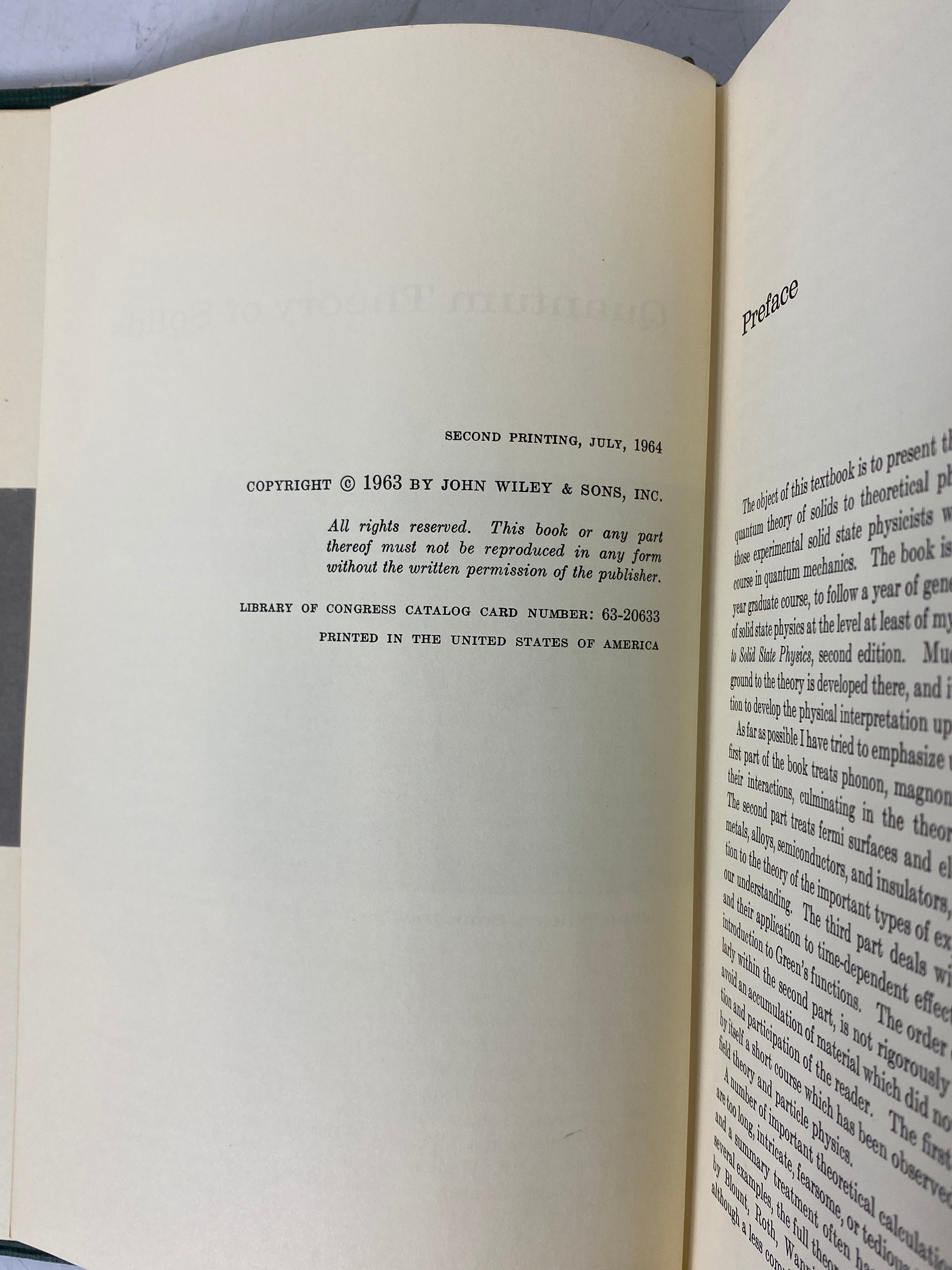 Quantum Theory of Solids by C. Kittel 1964 Second Printing HC DJ