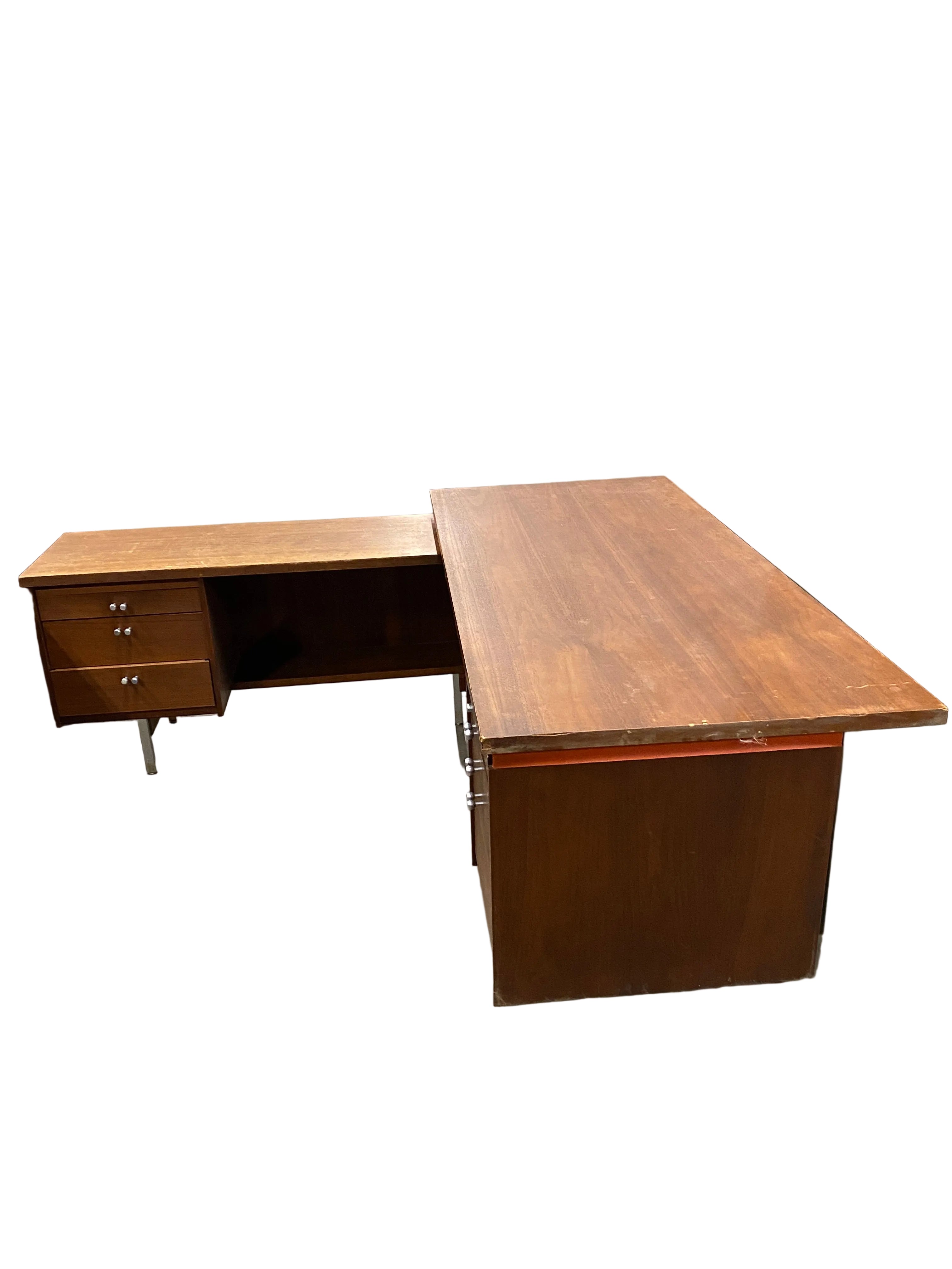 Leopold Mid-Century Walnut Executive Desk #3