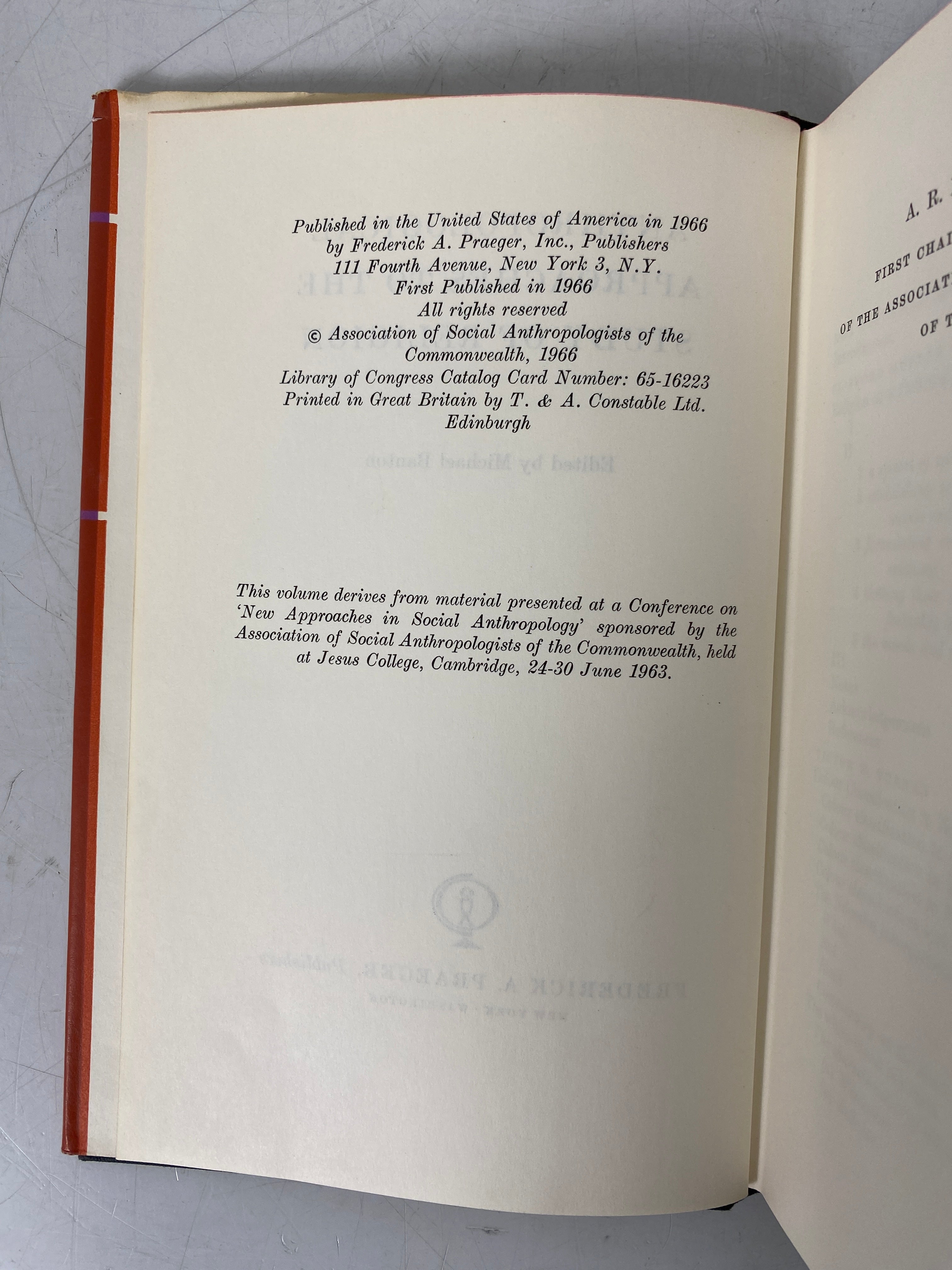 Lot of 6: Assoc of Social Anthropologists Monographs (1-5, 11) 1965-71 HC DJ