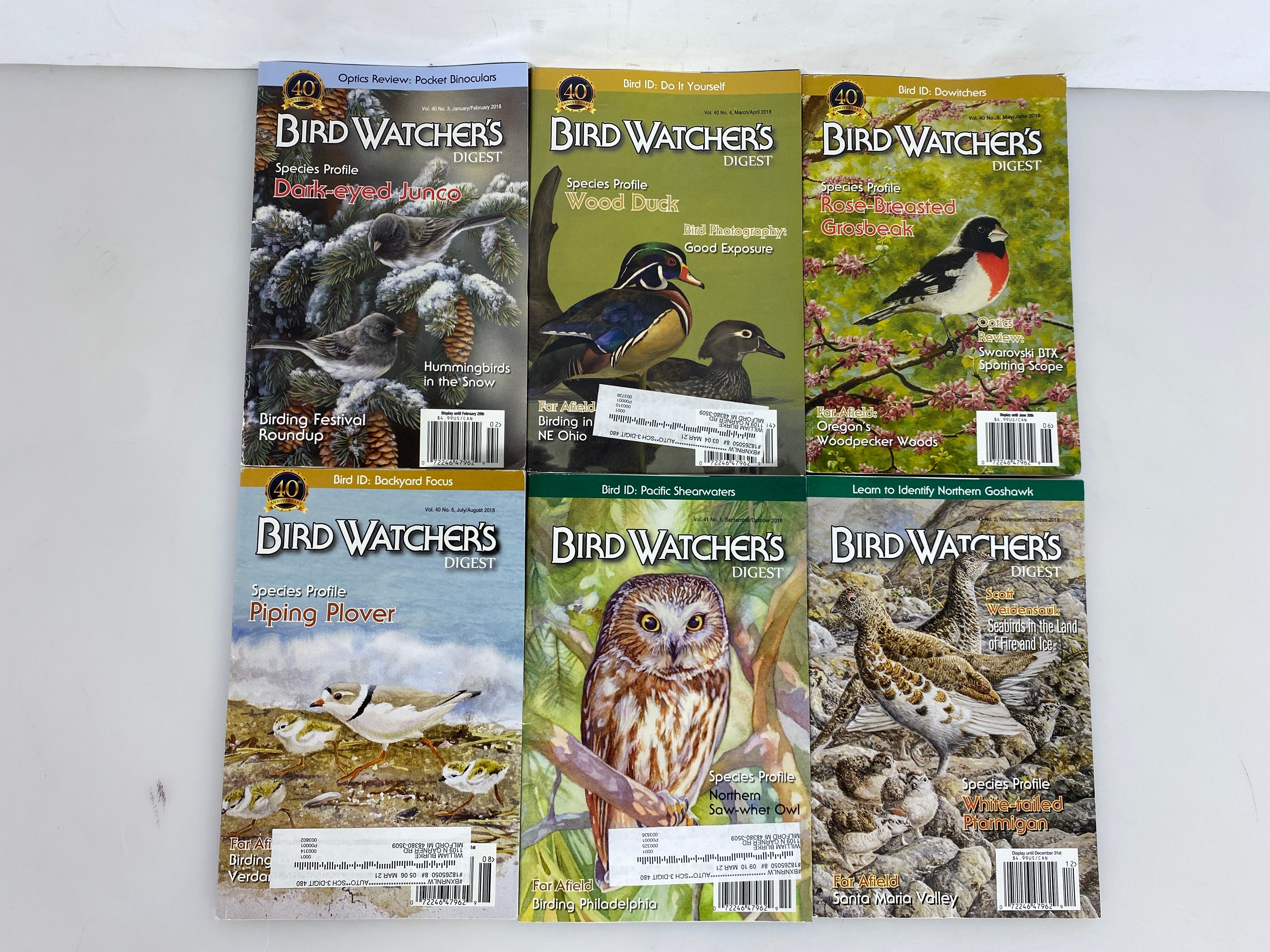 Lot of 18: Bird Watcher's Digest 2016-2018