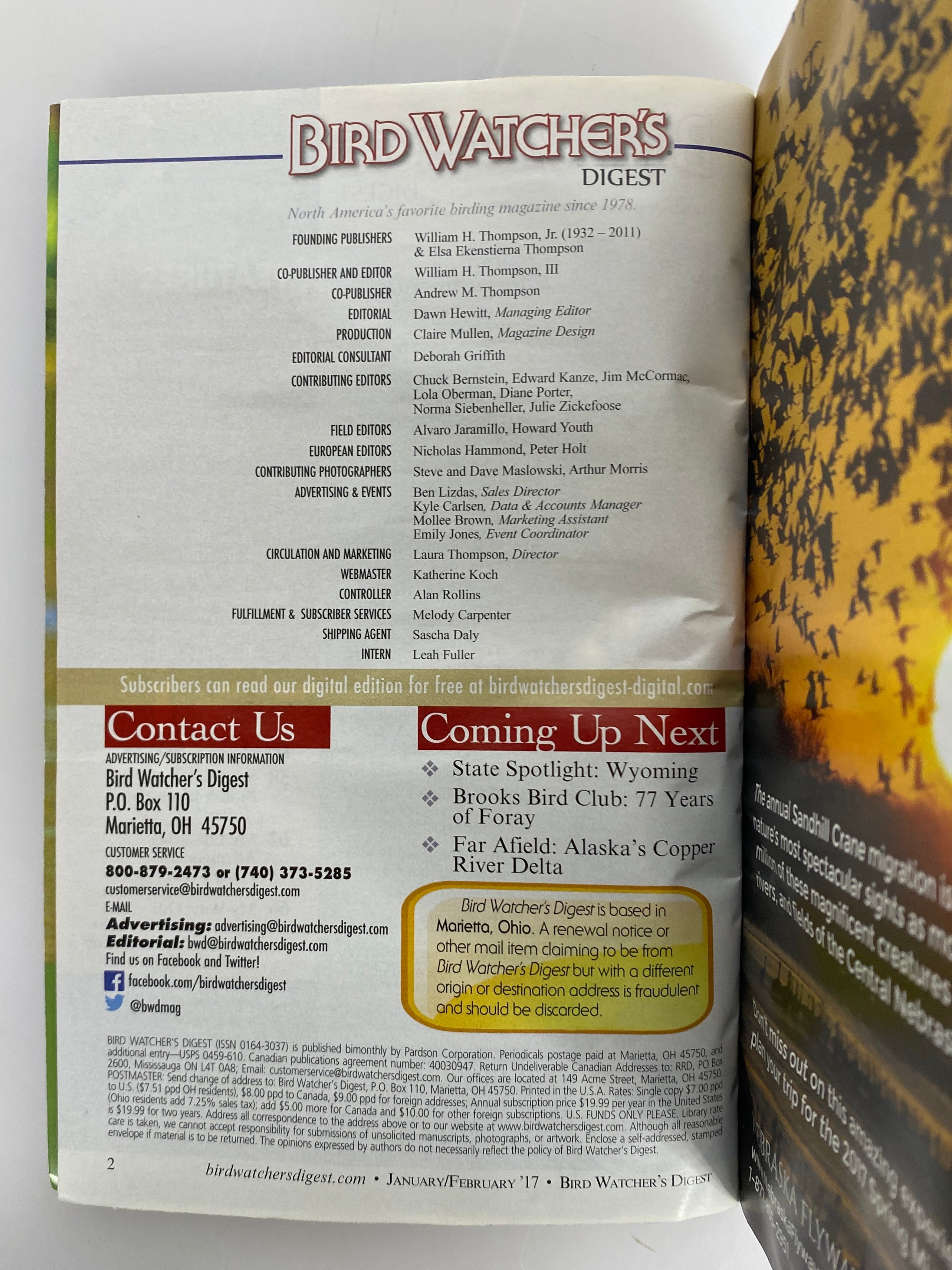 Lot of 18: Bird Watcher's Digest 2016-2018