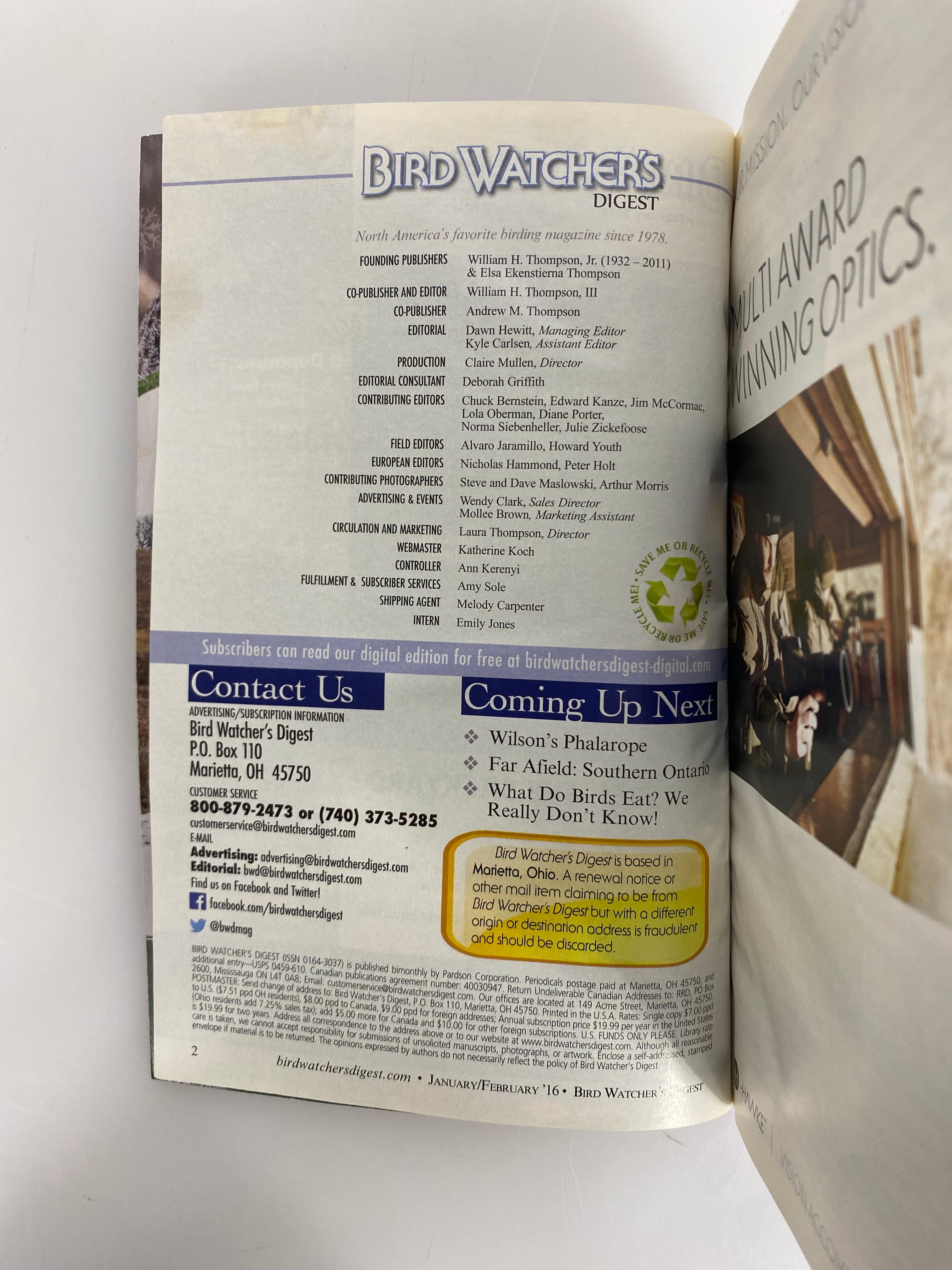 Lot of 18: Bird Watcher's Digest 2016-2018