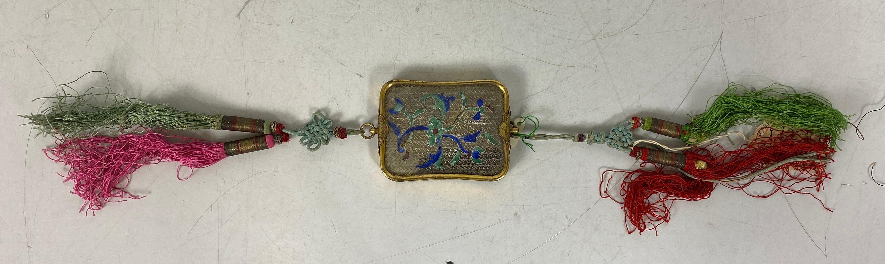 Vintage Chinese Cloisonne Mirror Bracelet