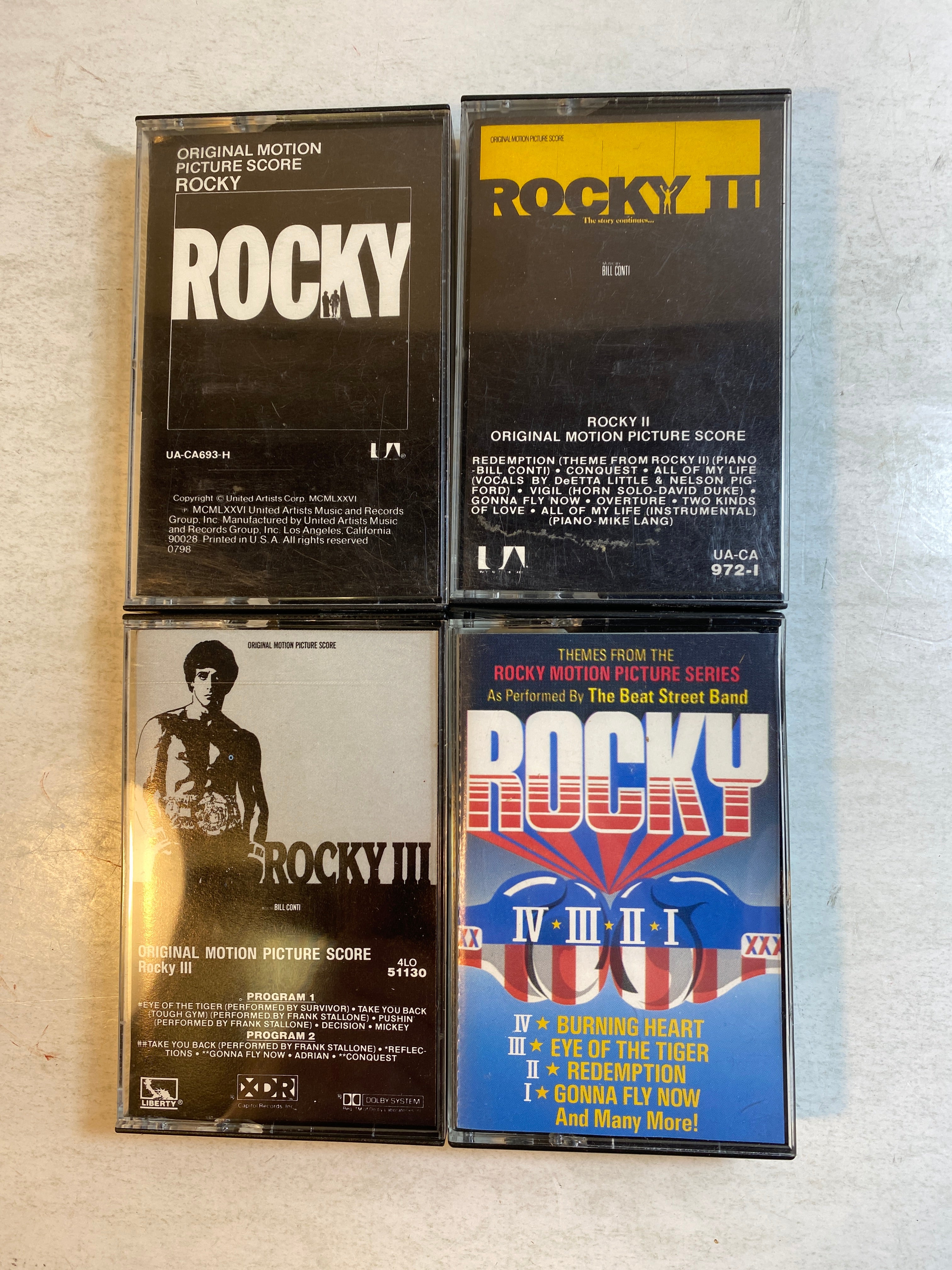 Lot of 4 Rocky Movie Cassette Tape Soundtracks