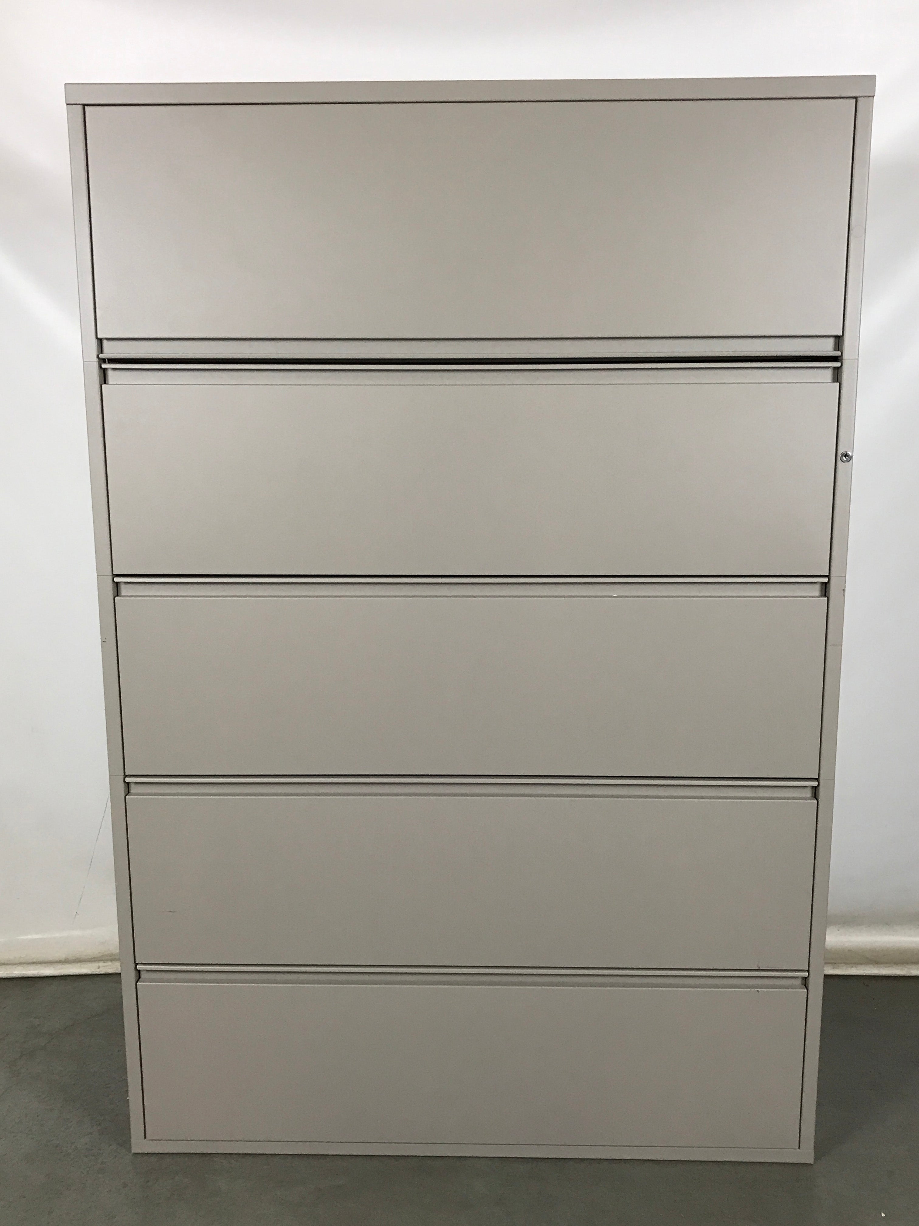 Gray 5 Drawer Metal Lateral Cabinet
