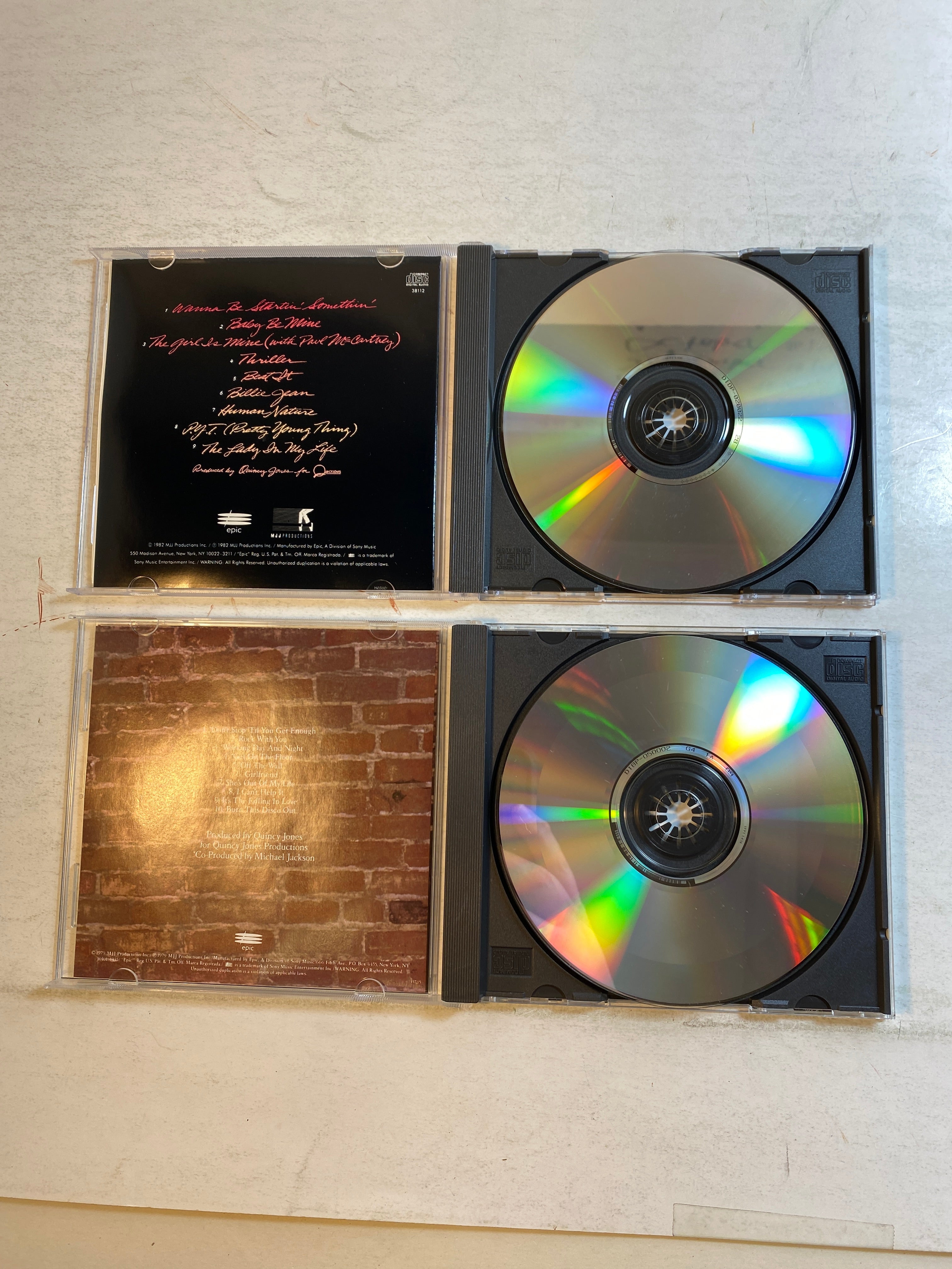 Lot of 2 Michael Jackson CDs Thriller Off the Wall 1979-1982