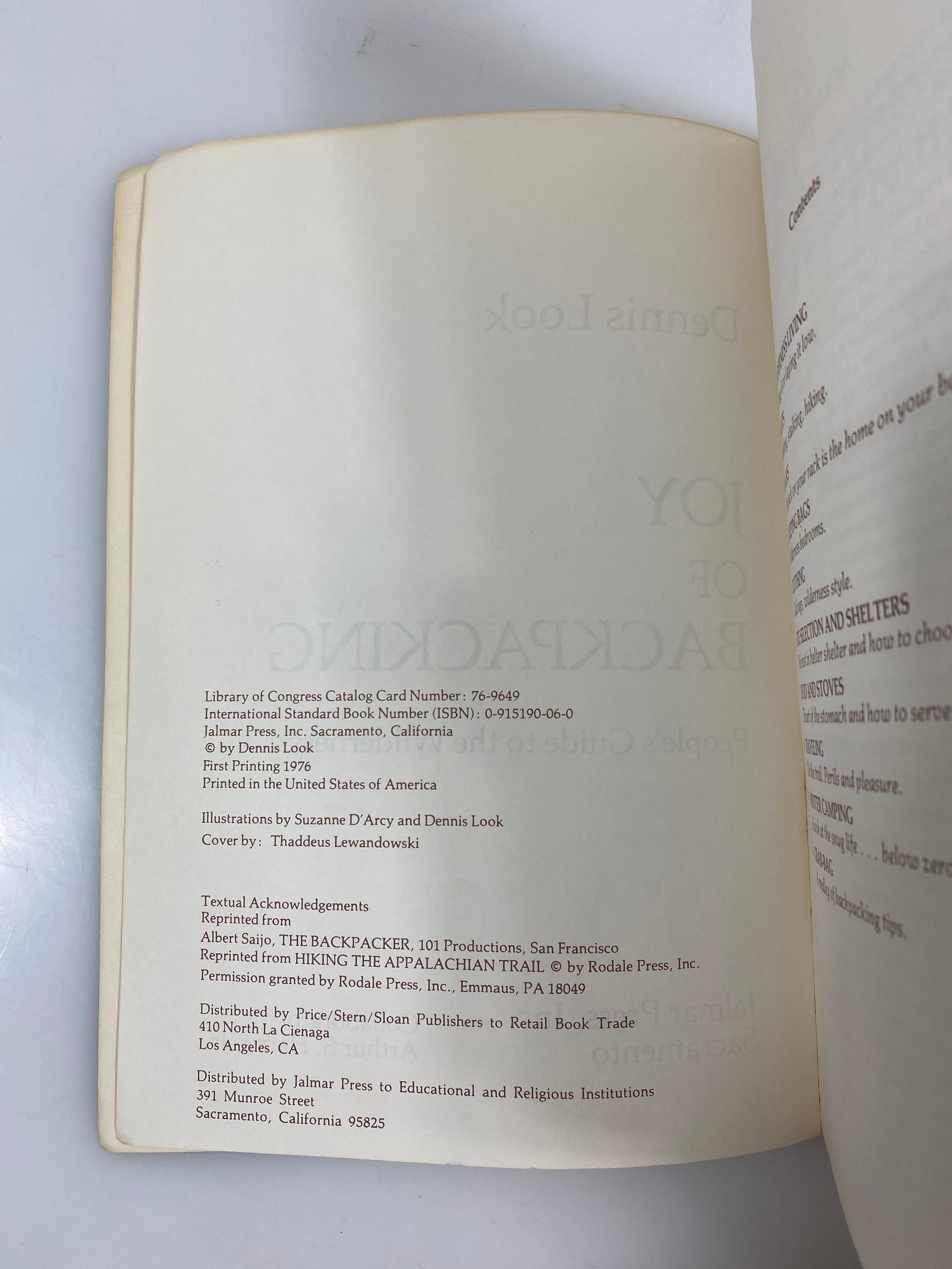 Joy of Backpack by Dennis Look 1976 SC