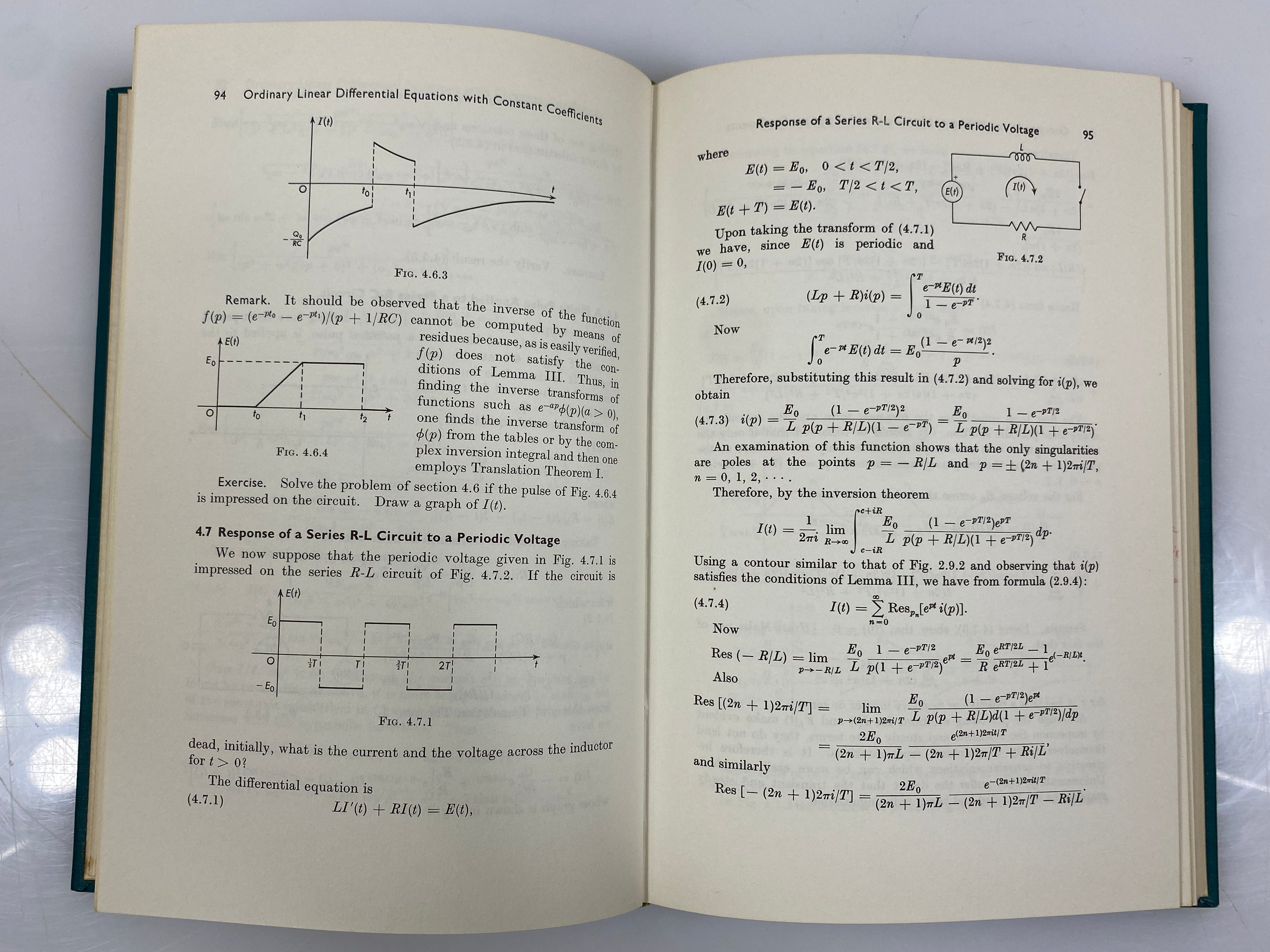 Transform Calculus w Intro to Complex Variables by E.J. Scott 1955 HC
