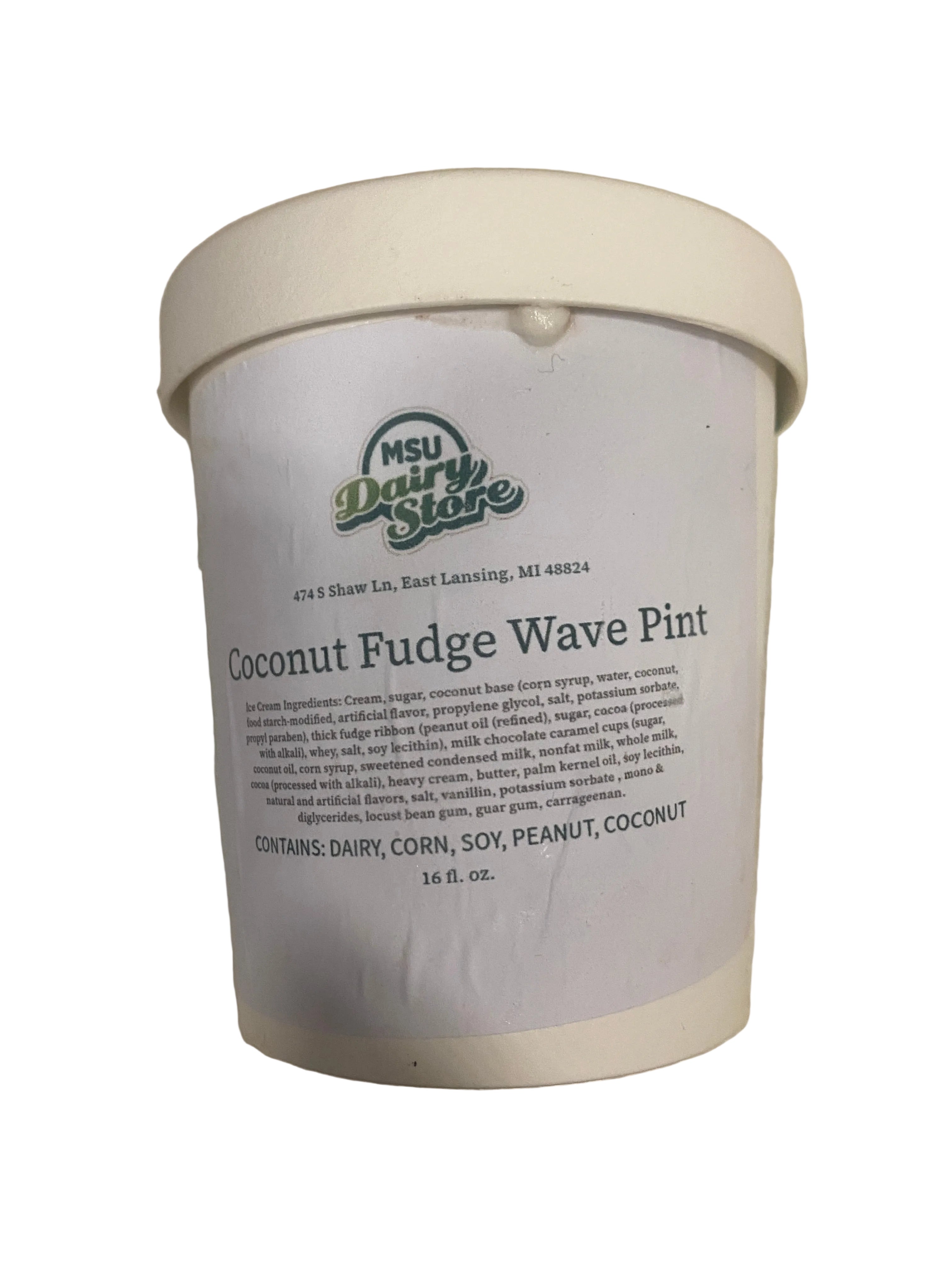 MSU Dairy Store Toasted Coconut Fudge Wave Pint