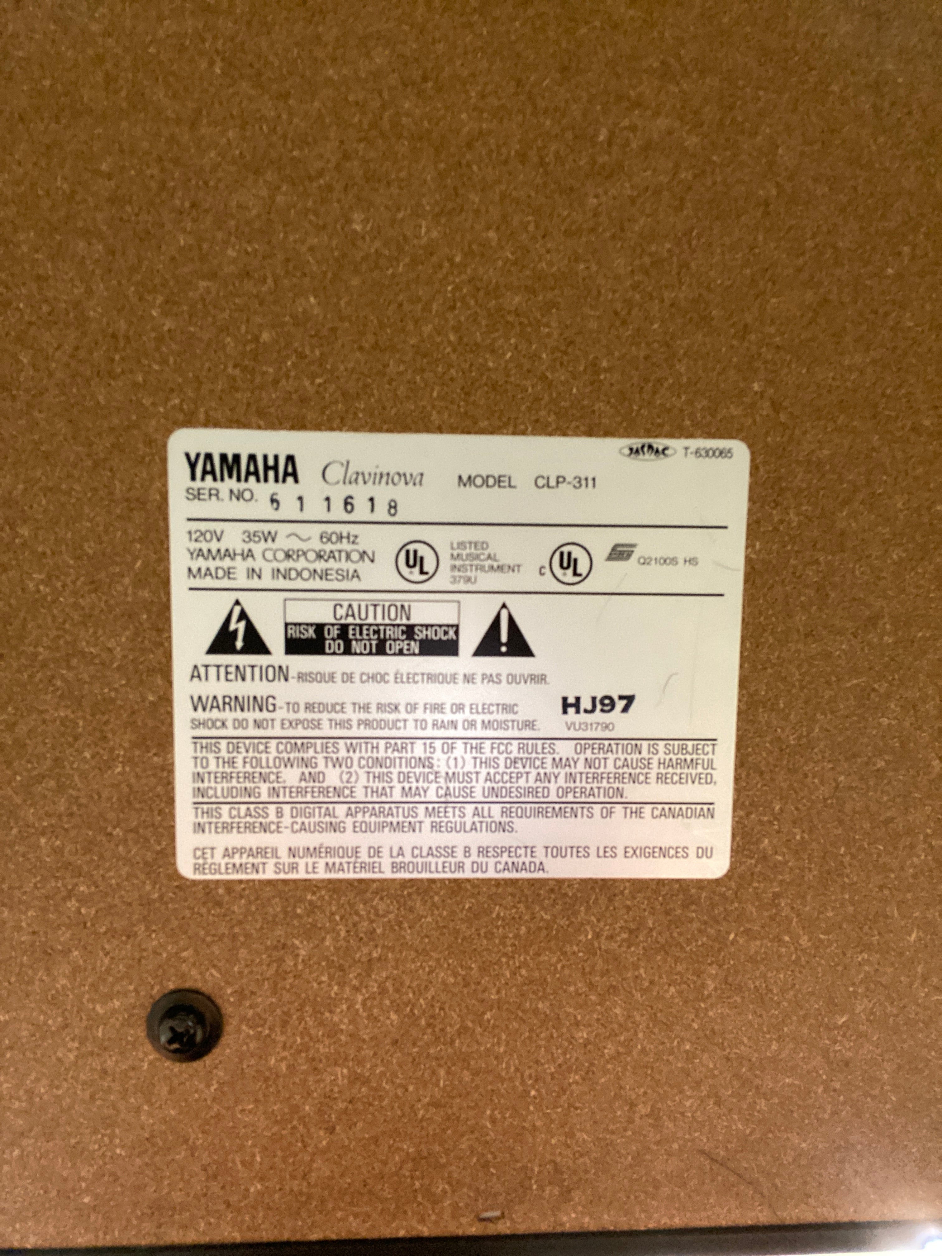 Yamaha Clavinova Black Digital Piano