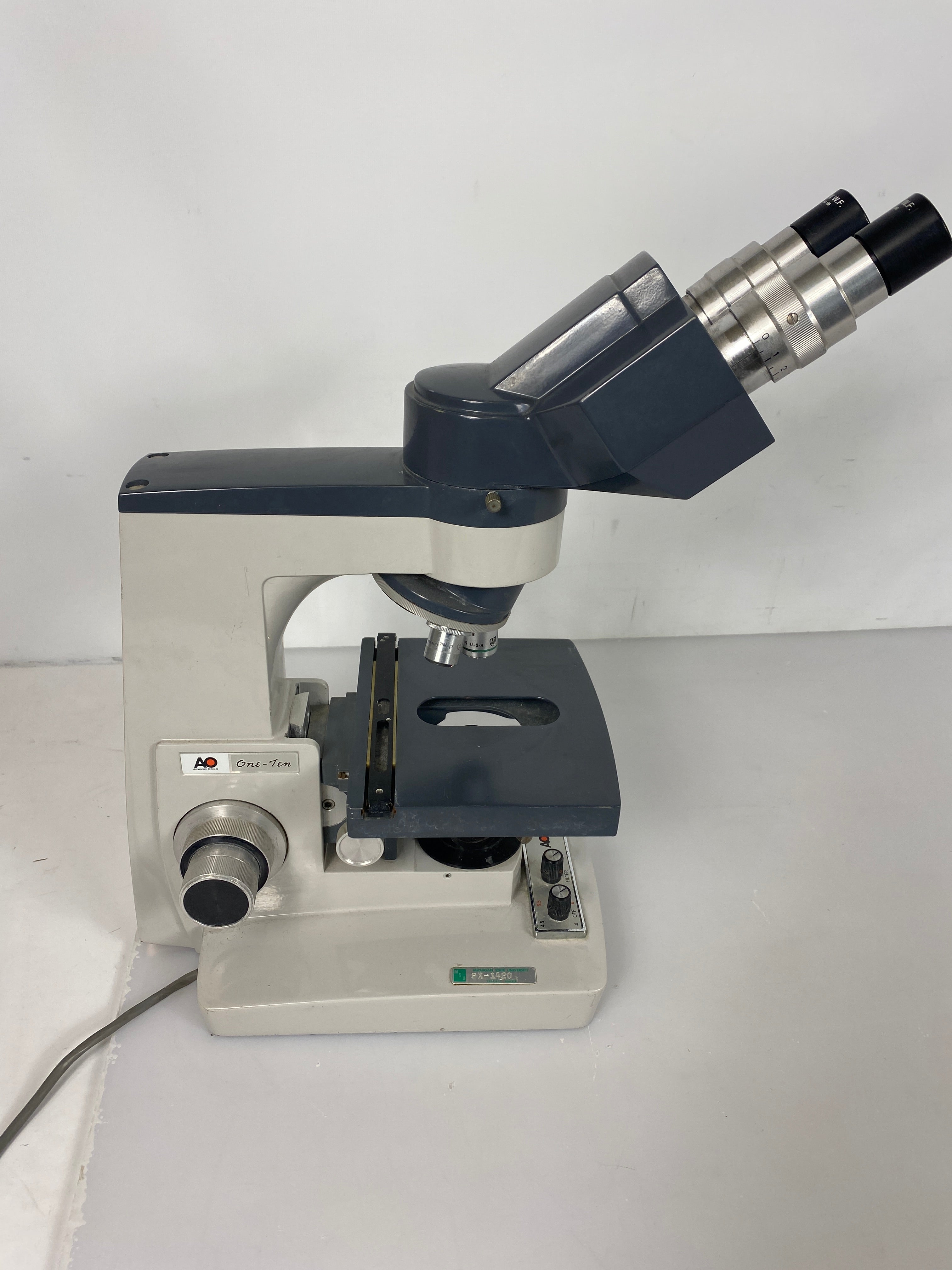 American Optical AO One-Ten Microscope with 2 Objectives