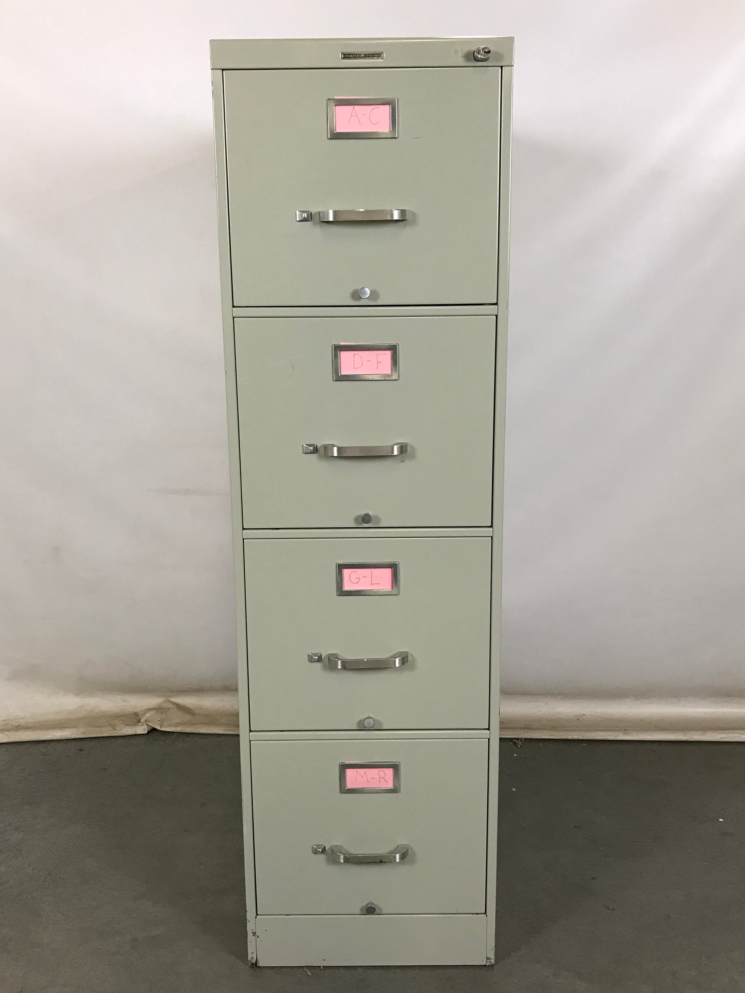 Steelcase 4 Drawer Green File Cabinet