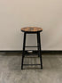 Wooden Stool with Metal Legs