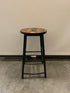 Wooden Stool with Metal Legs
