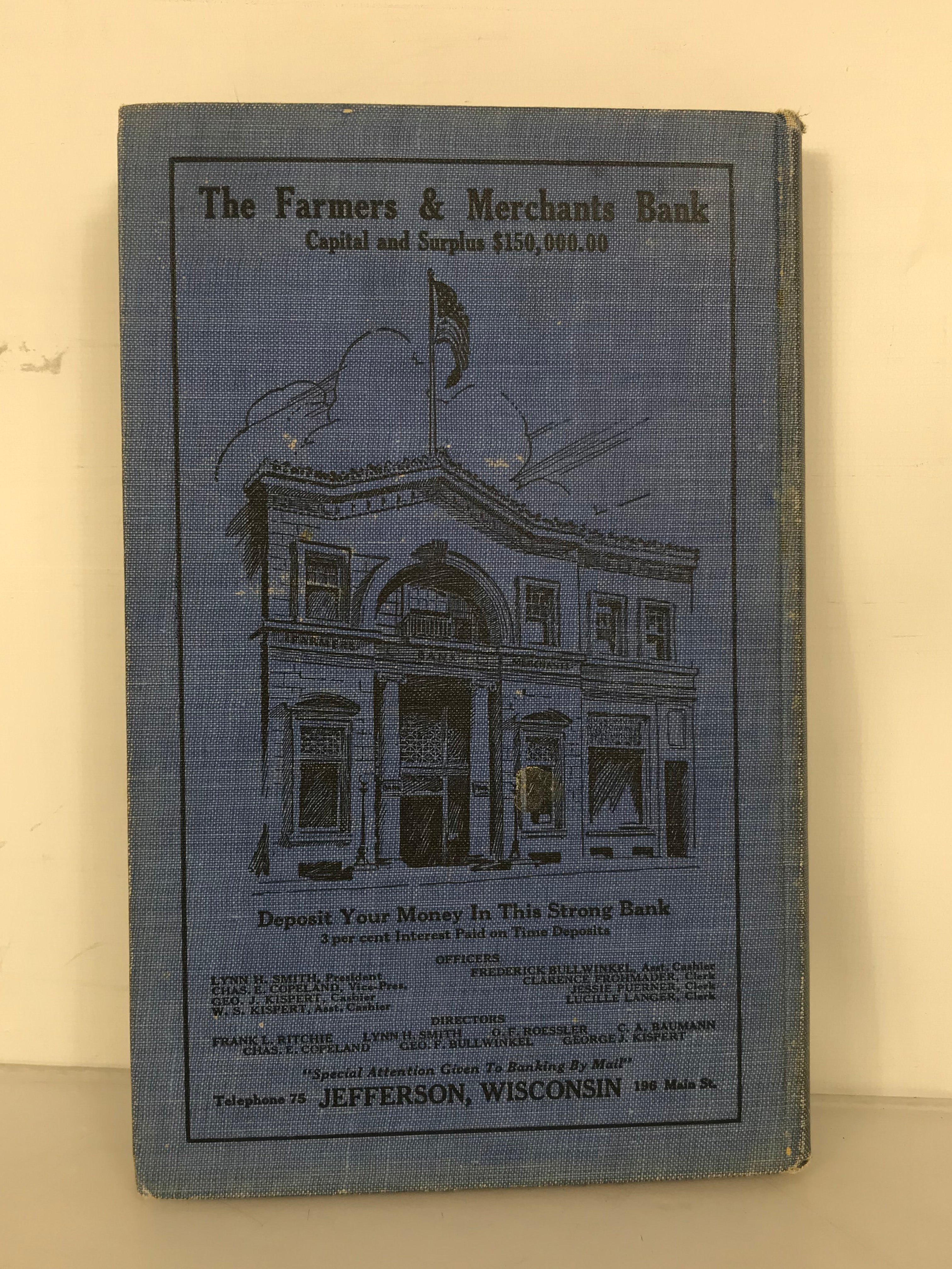 Prairie Farmer's Home and County Directory of Jefferson County WI 1927 HC