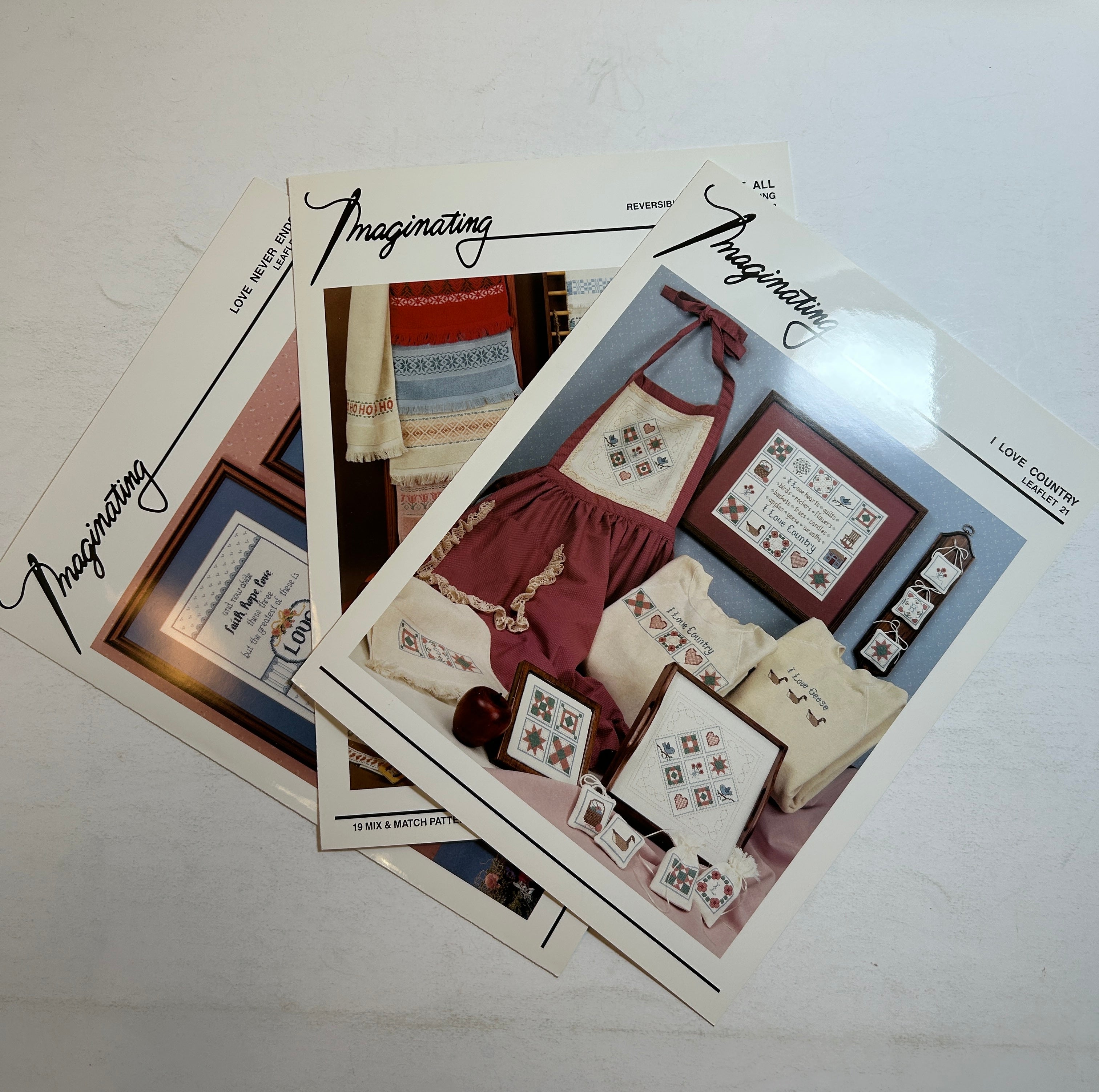 Imaginating Cross Stitch #'21-23:I Love Country/Love Never Ends/Darn It All 1987
