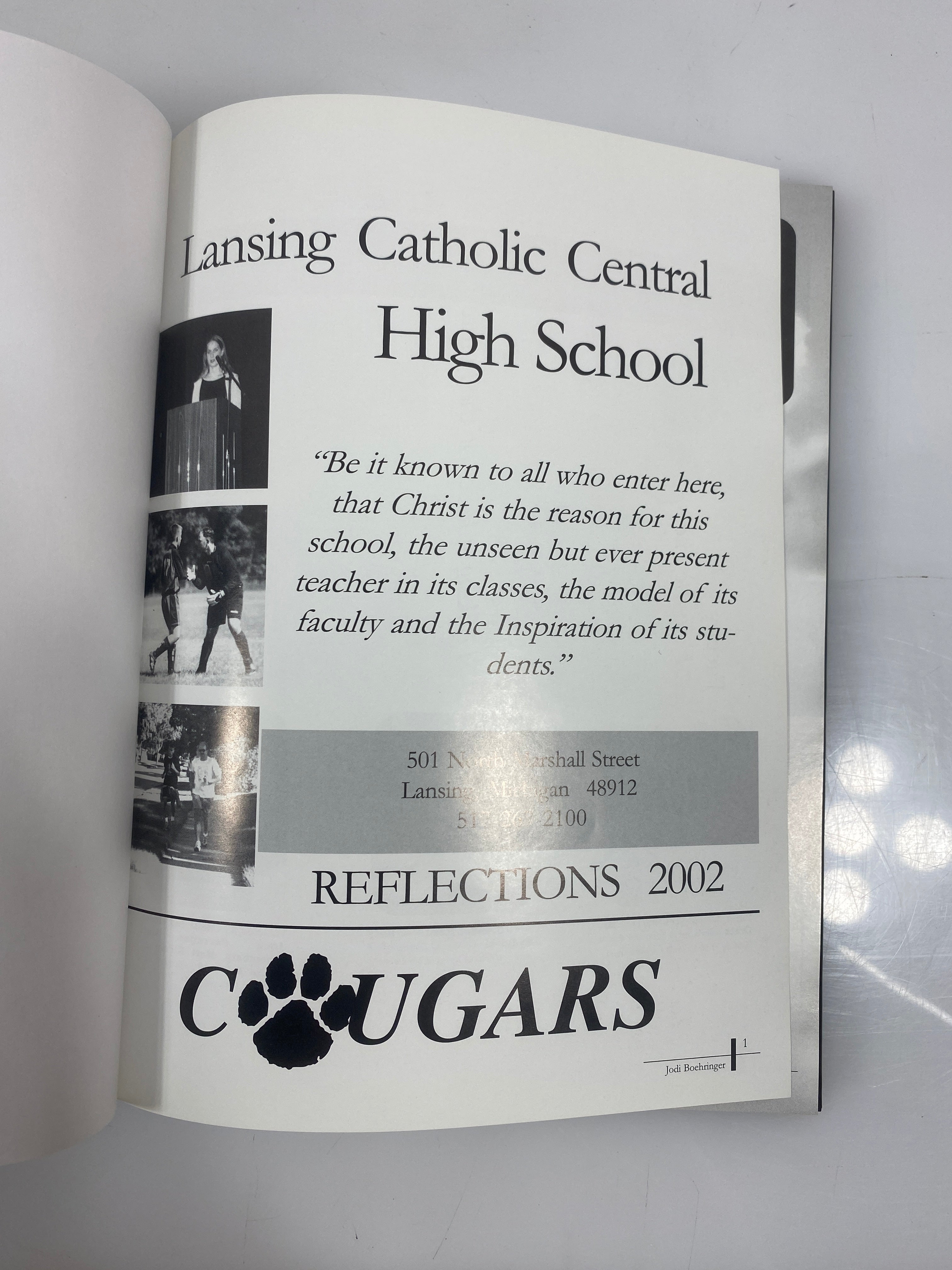 2002 Lansing Catholic Central High School "Reflections" Yearbook HC