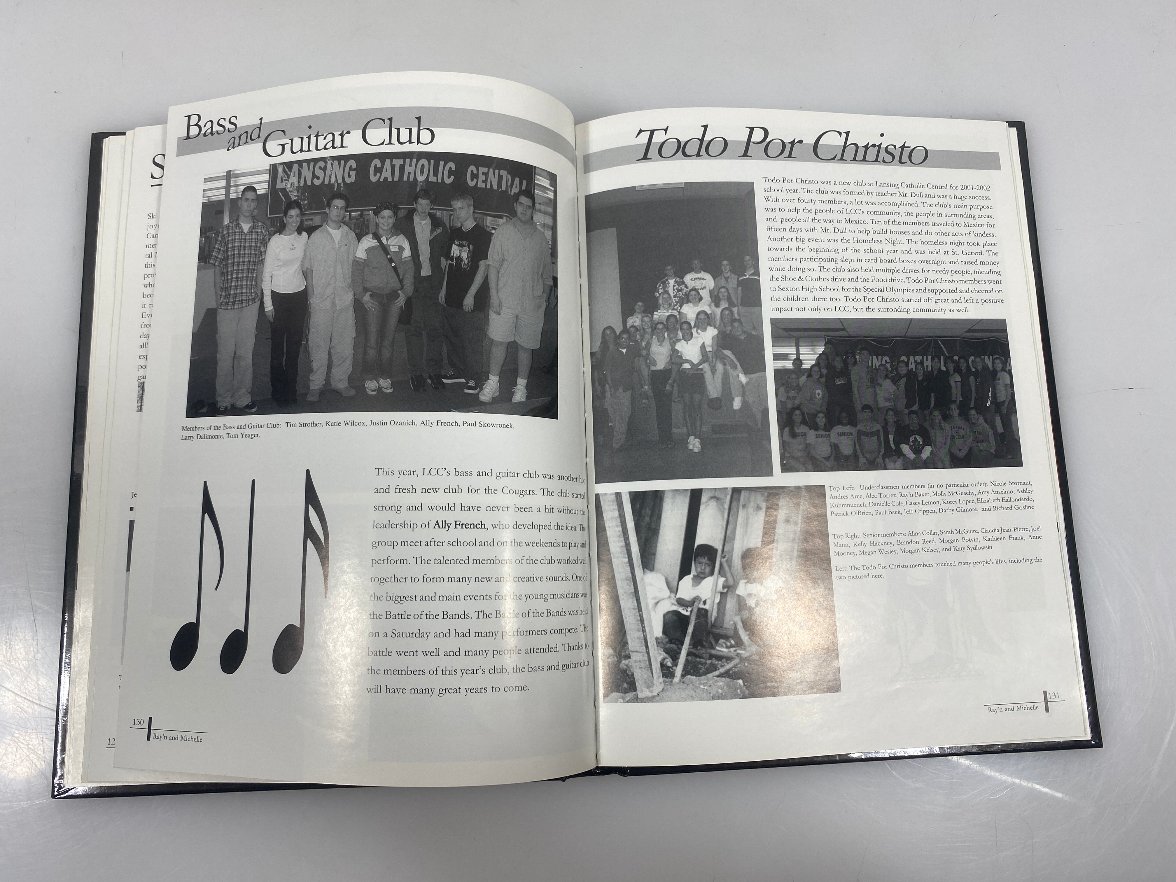 2002 Lansing Catholic Central High School "Reflections" Yearbook HC