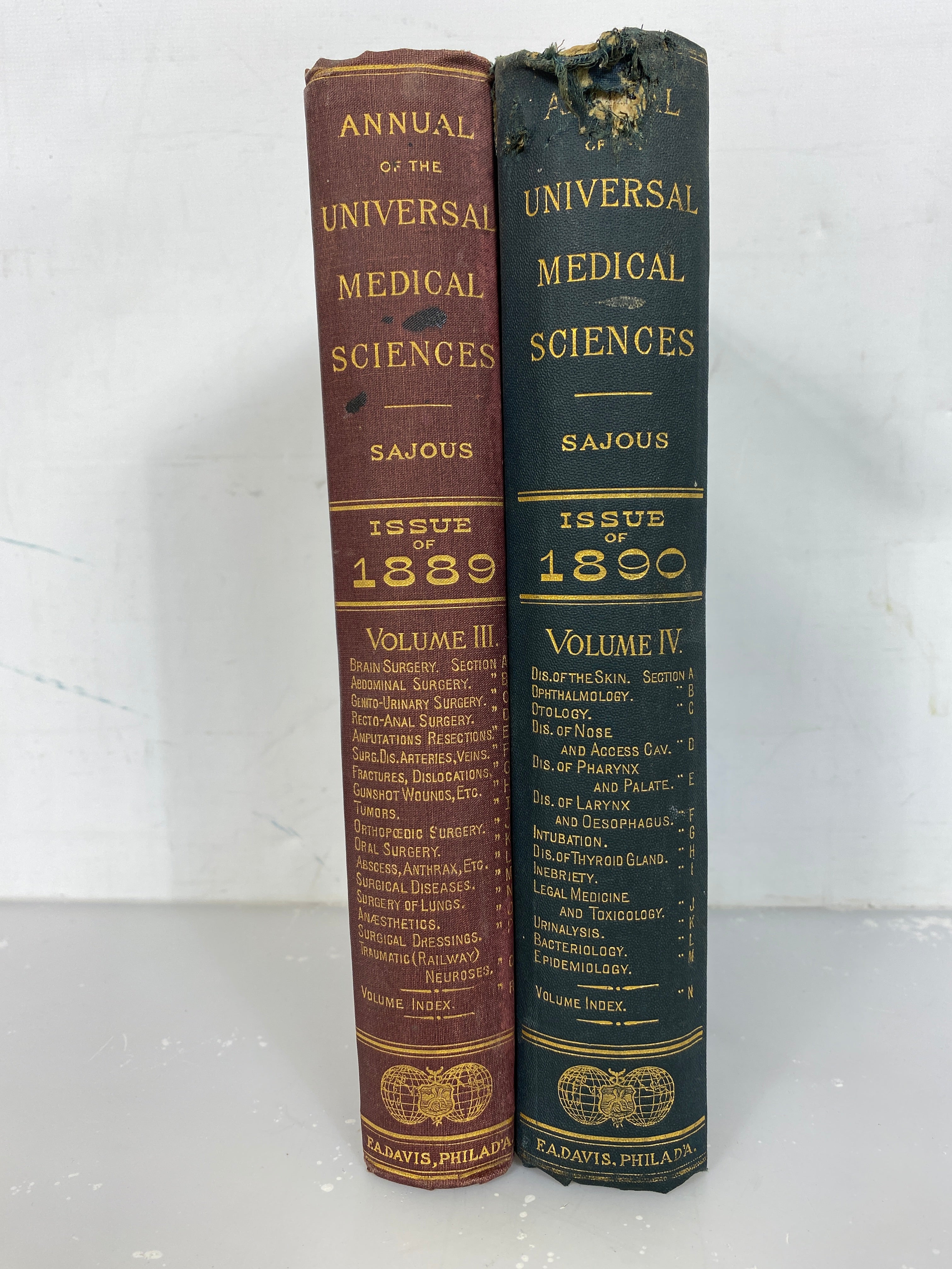 Lot of 2 Annual of the Universal Medical Sciences 1889 Volume III and 1890 Volume IV HC