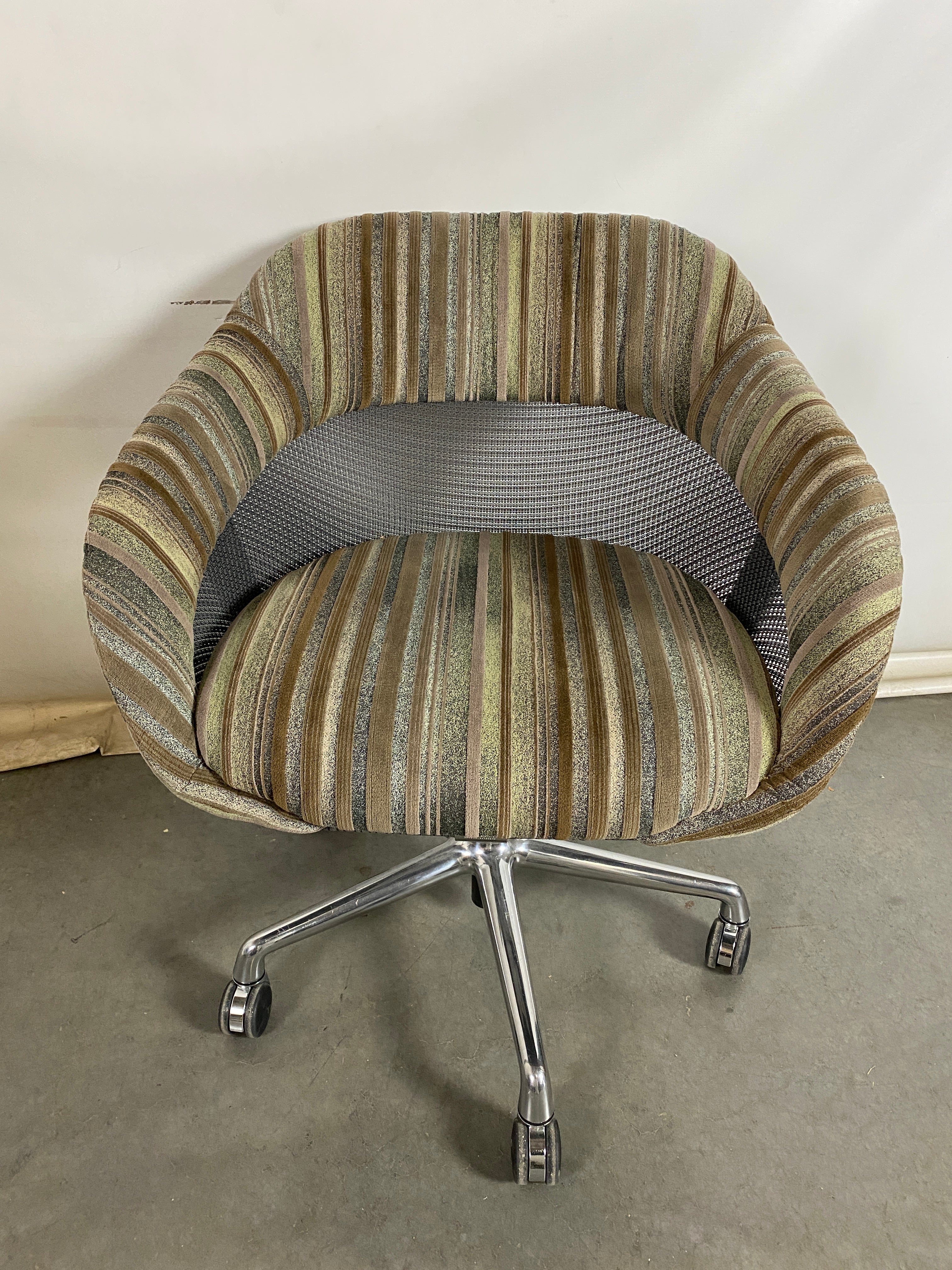 Coalesse Grey Color Striped Rolling Chair