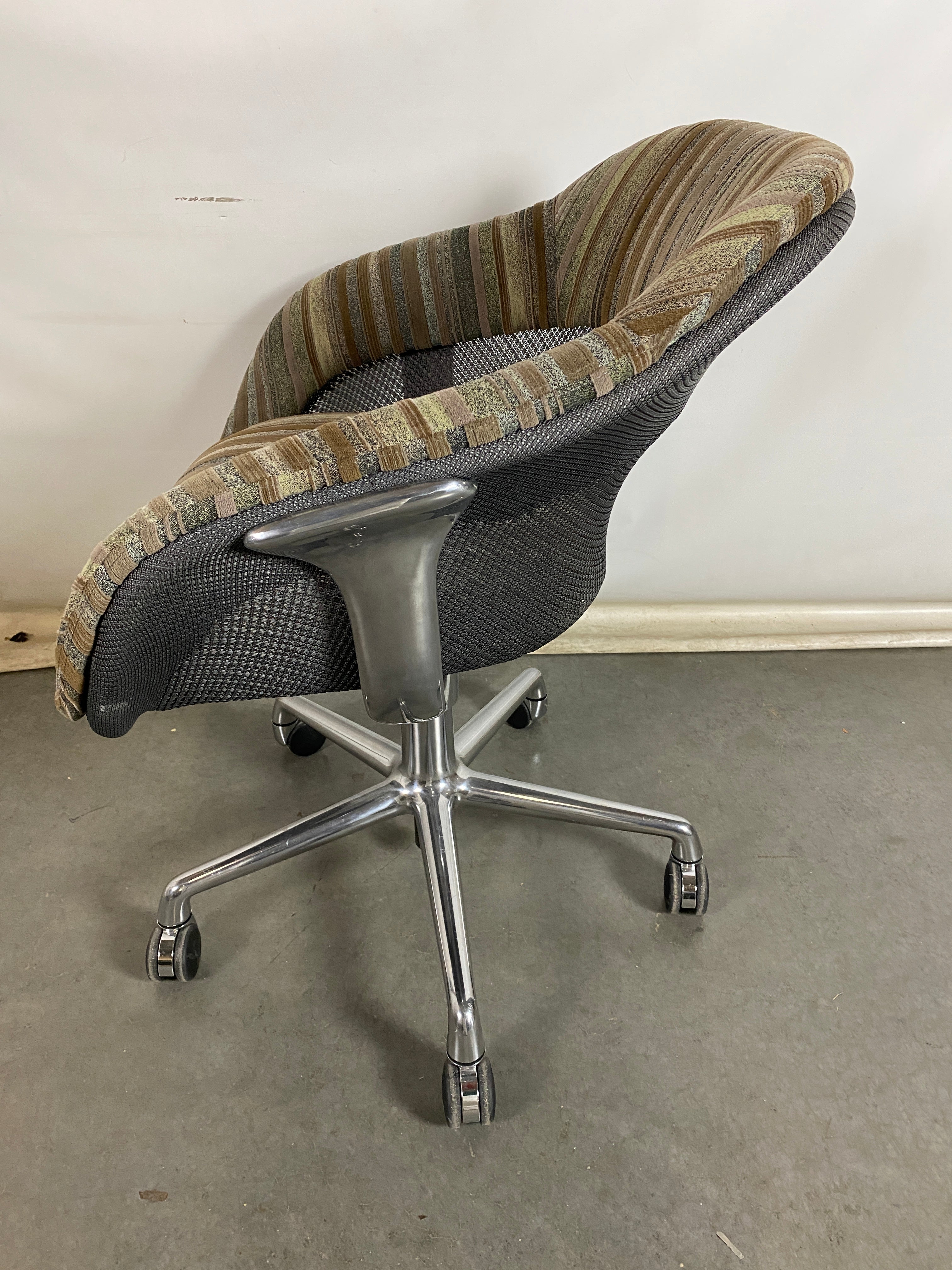 Coalesse Grey Color Striped Rolling Chair