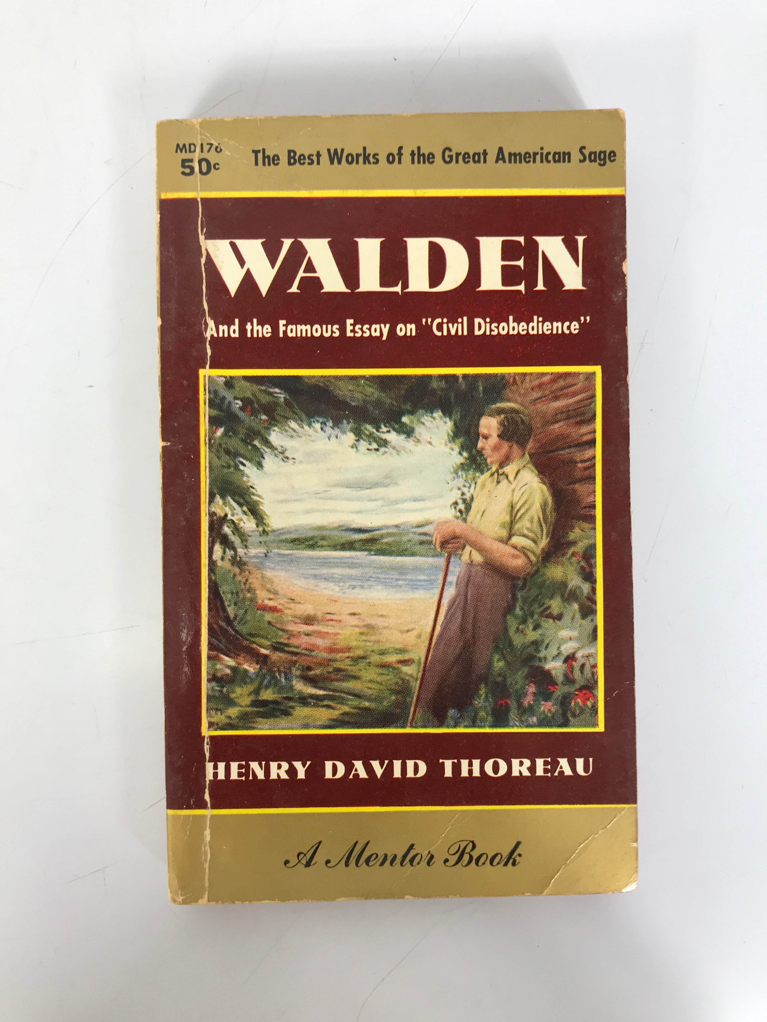 Lot of 2 Classics: Leaves of Grass and Walden A Mentor Book 1954-1956 SC