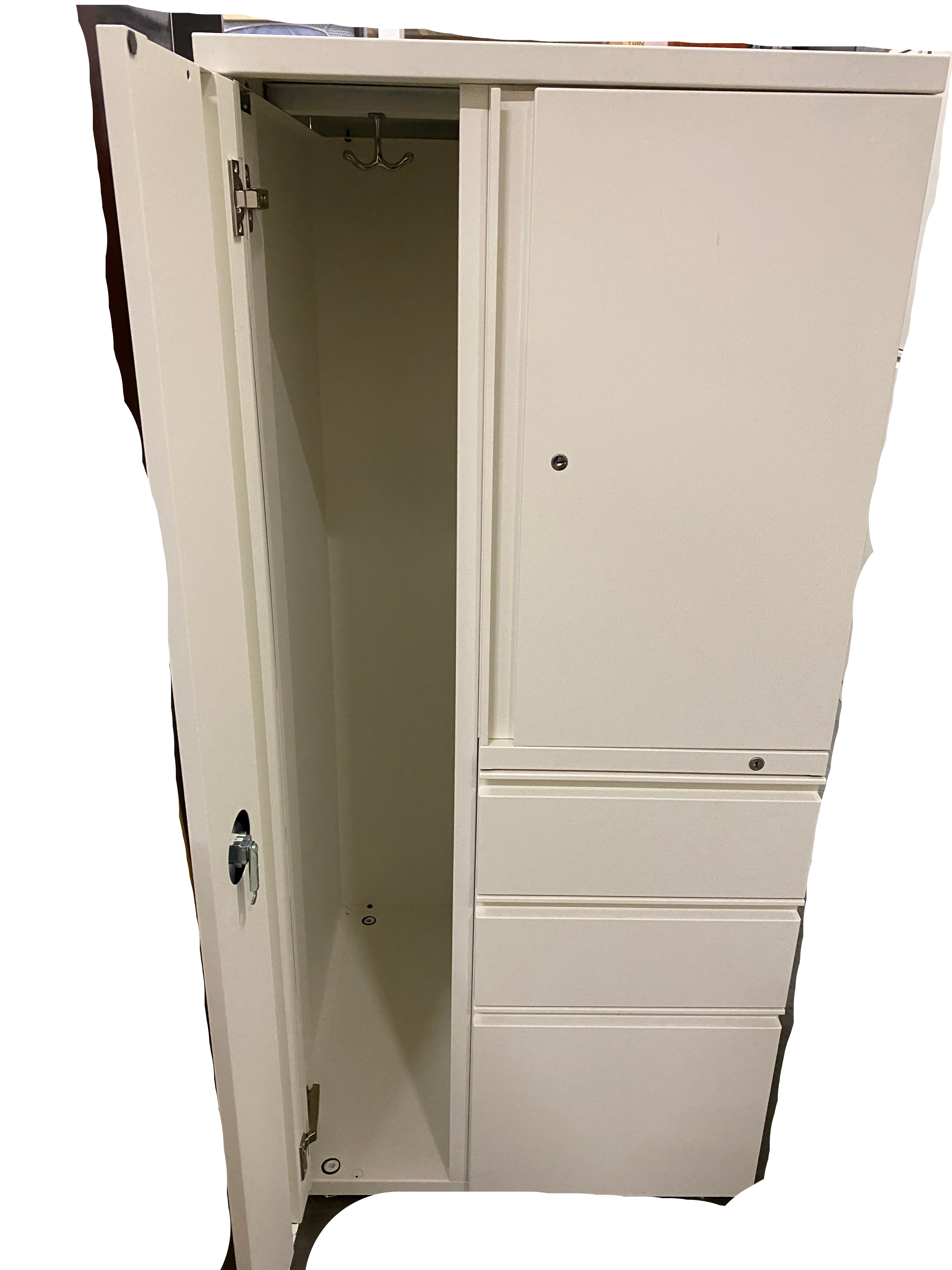 Creme Metal Cabinet & Drawers