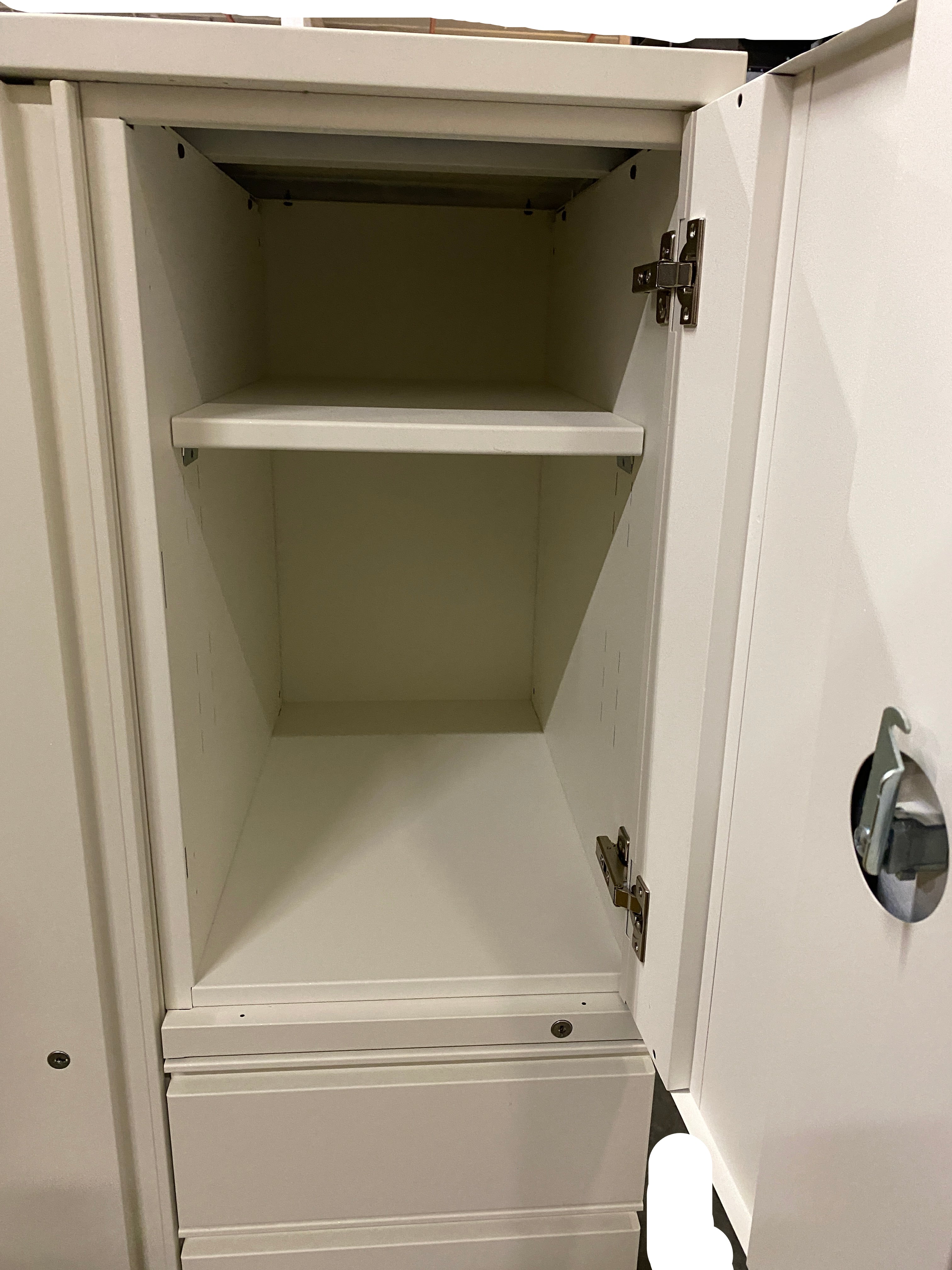 Creme Metal Cabinet & Drawers