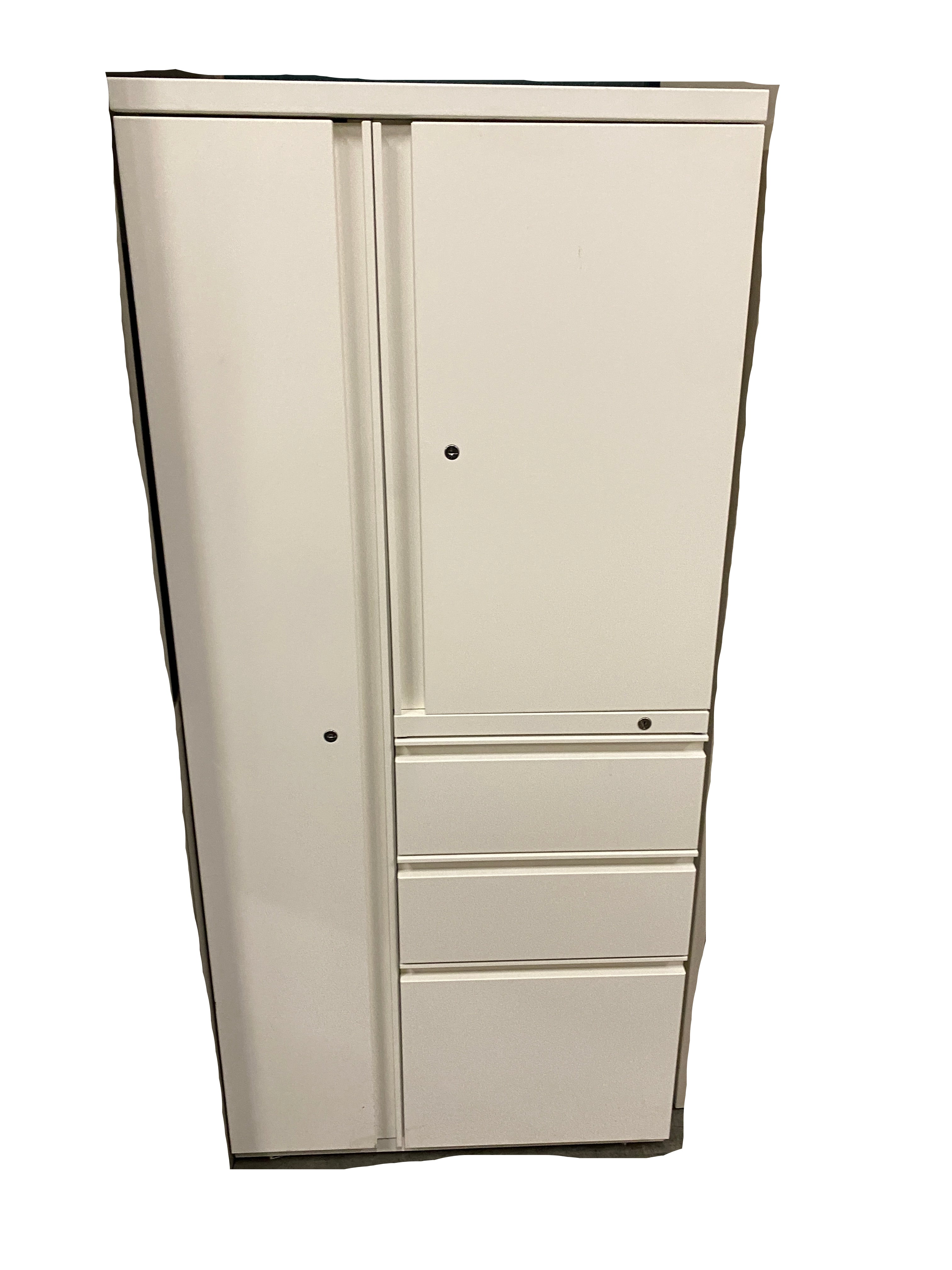 Creme Metal Cabinet & Drawers