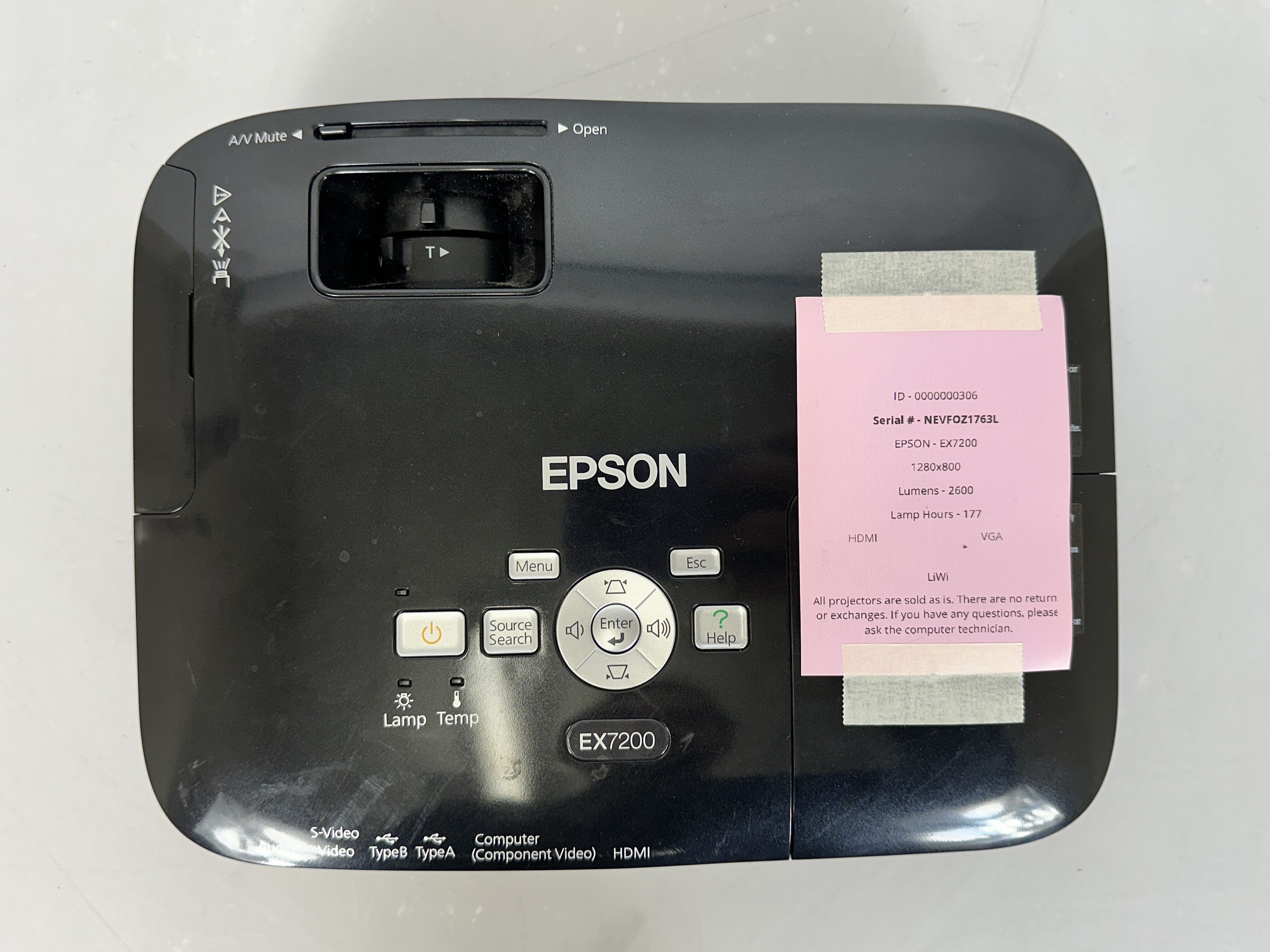 Epson EX7200 Multimedia Projector (177 Hours)