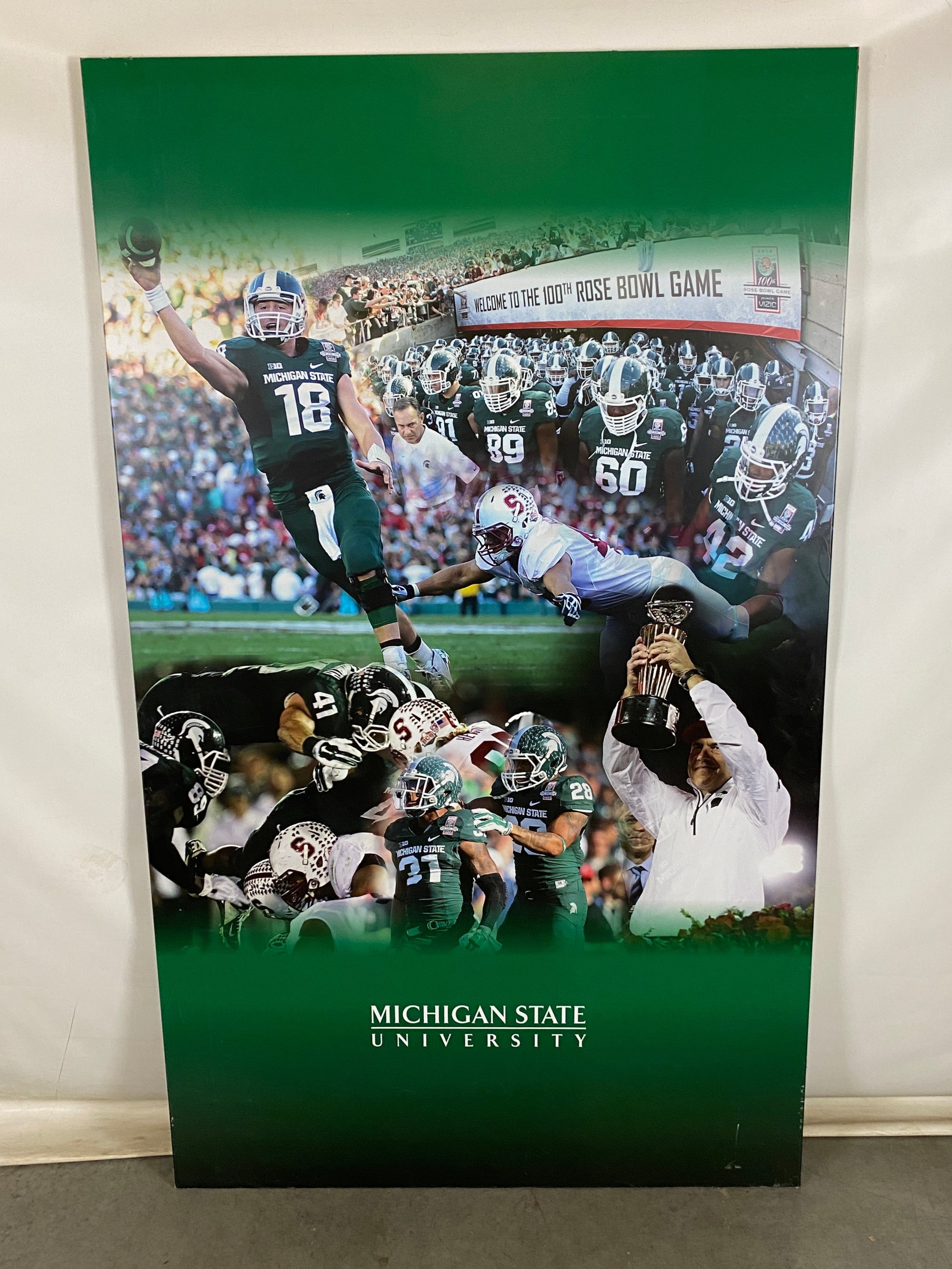 Michigan State University 100th Rose Bowl Game Metal Poster