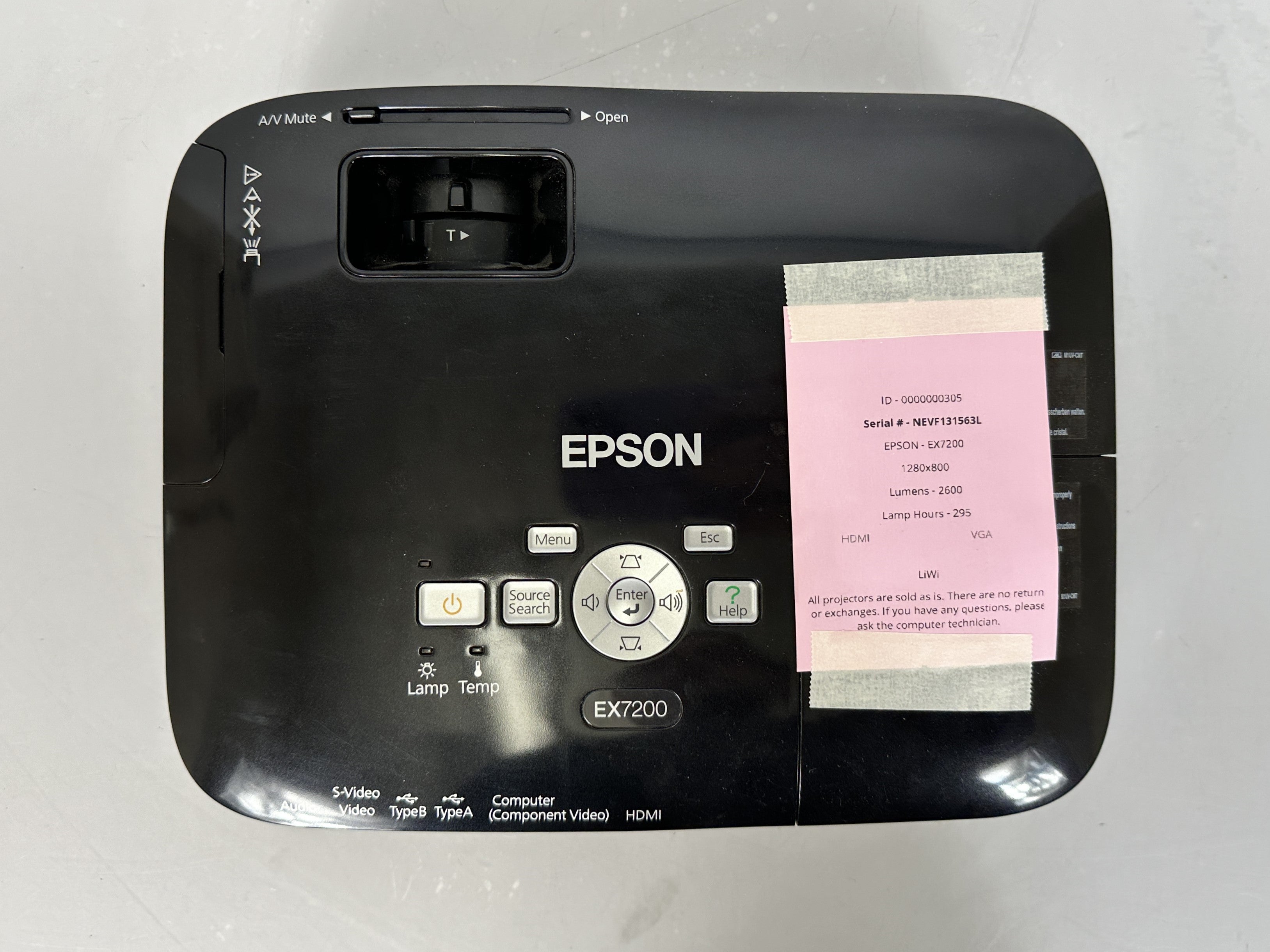 Epson EX7200 Multimedia Projector (295 Hours)