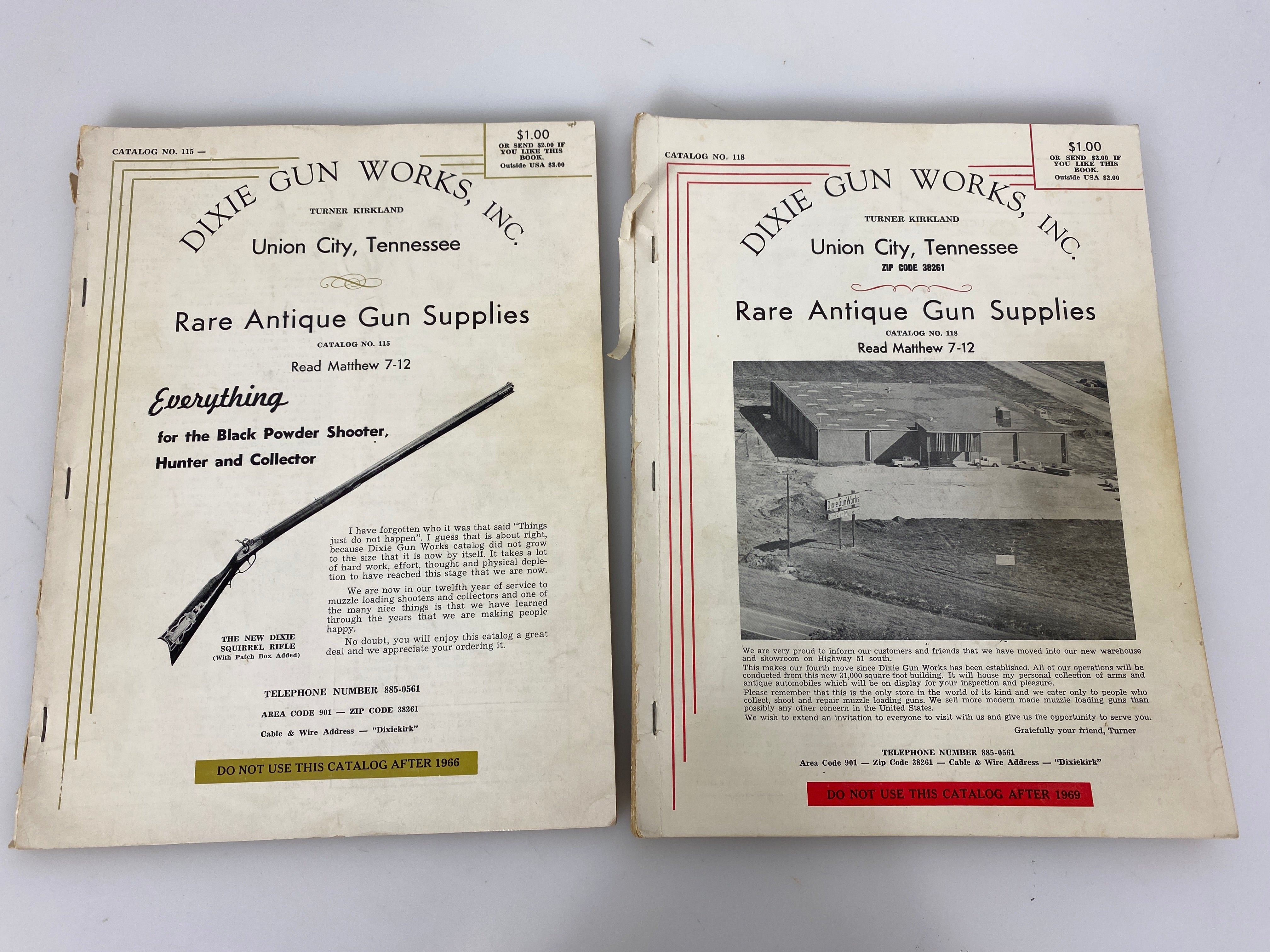 Lot of 2 Dixie Gun Works Catalogs 1960s
