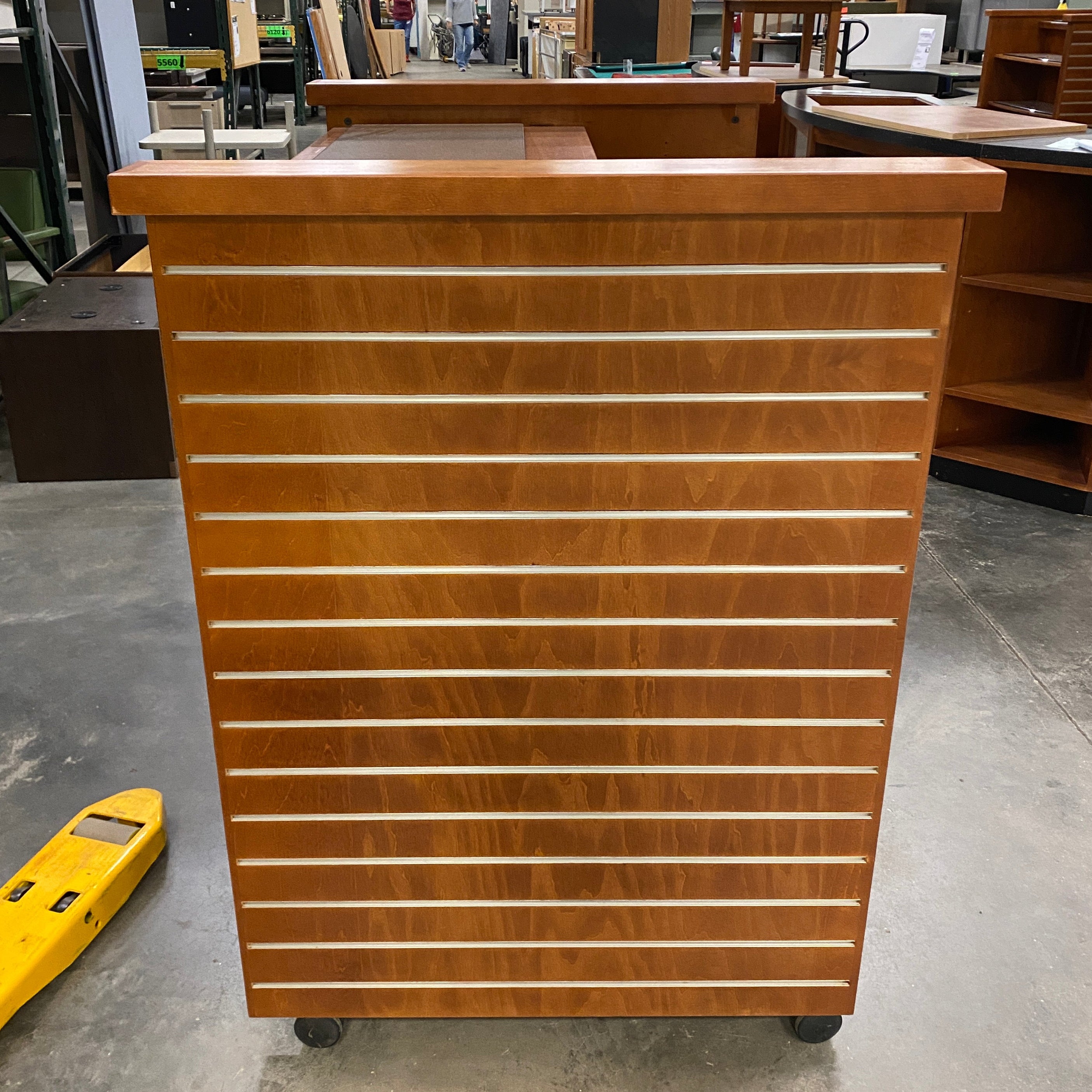 Wharton Center Wooden Rolling Shelf