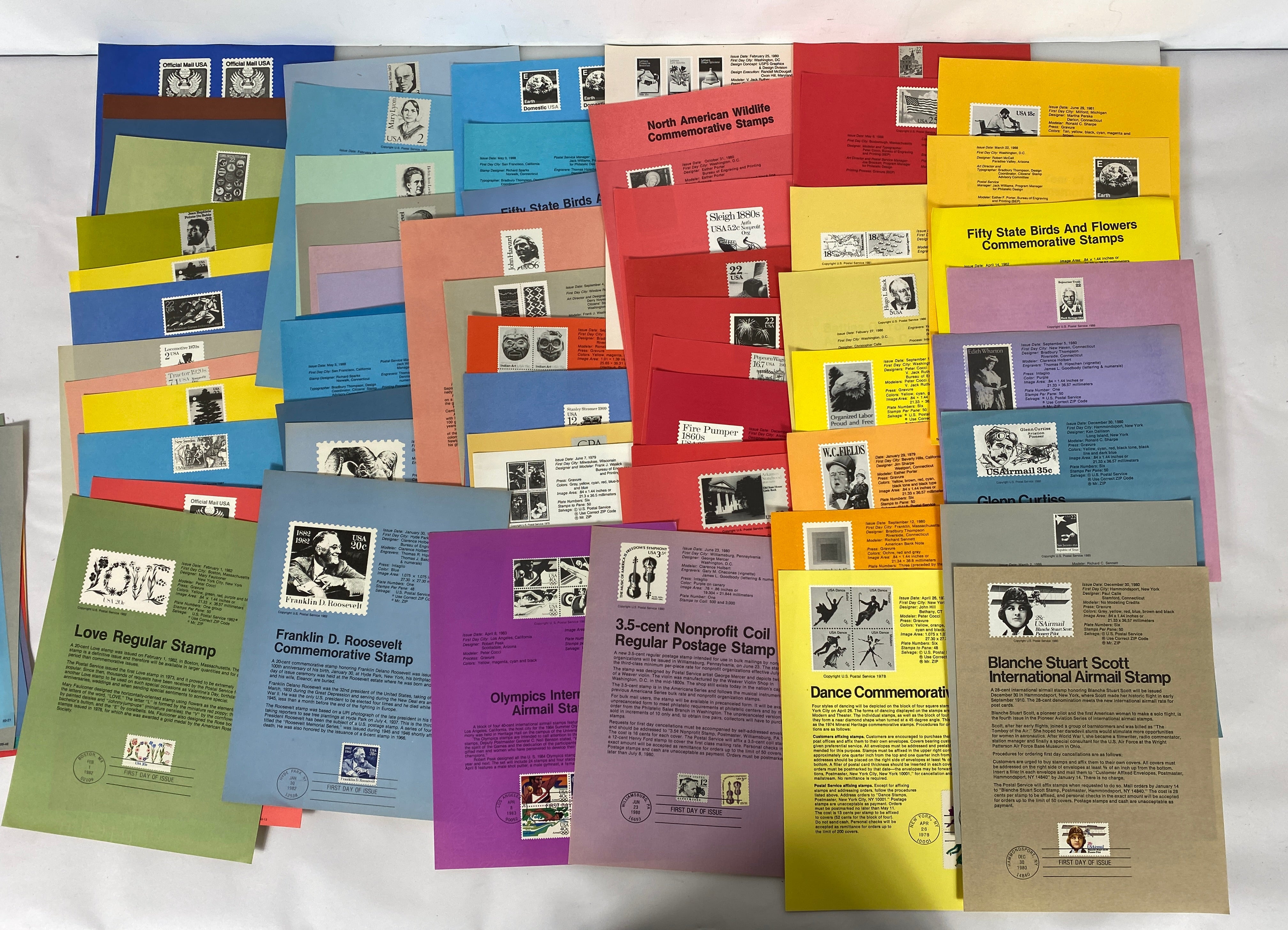 Lot of 275 USPS Souvenir First Day Stamp Pages