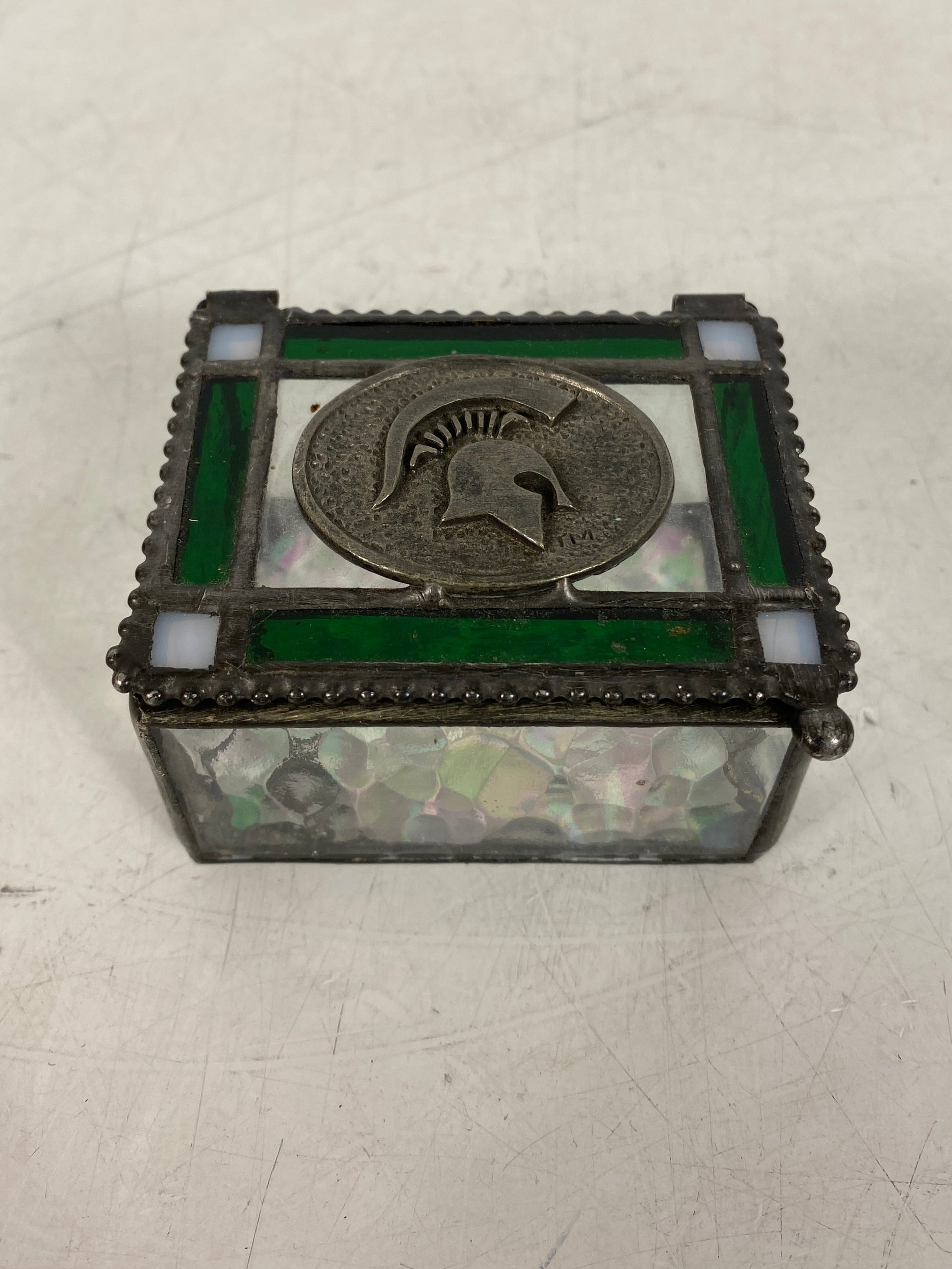 MSU Glass Trinket Box