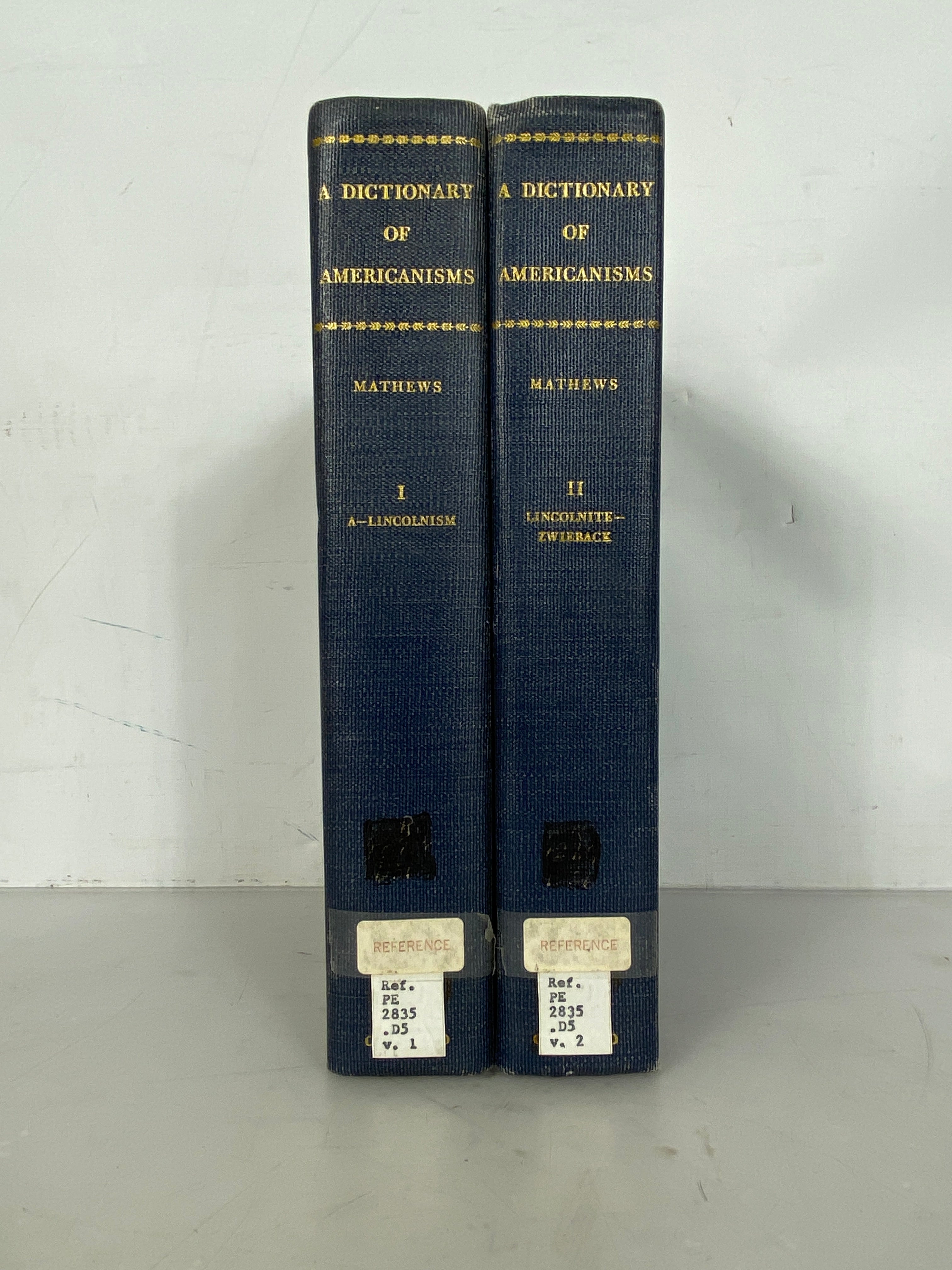 2 Volume Set A Dictionary of Americanisms On Historical Principles by Mathews 1951 HC