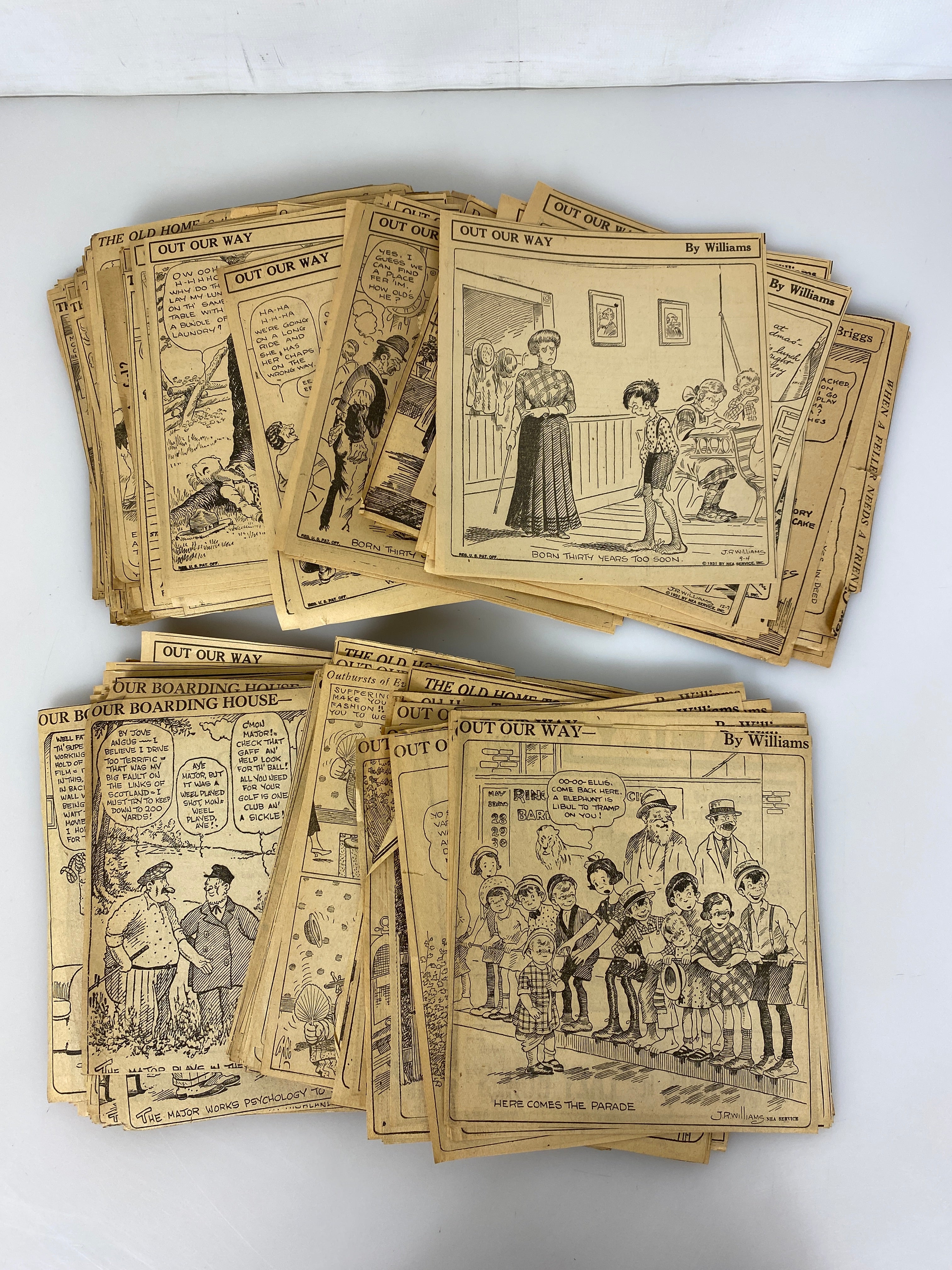 300+ Vintage Clipped Dailies Cartoons Out Our Way/Old Home Town etc 1927-1932
