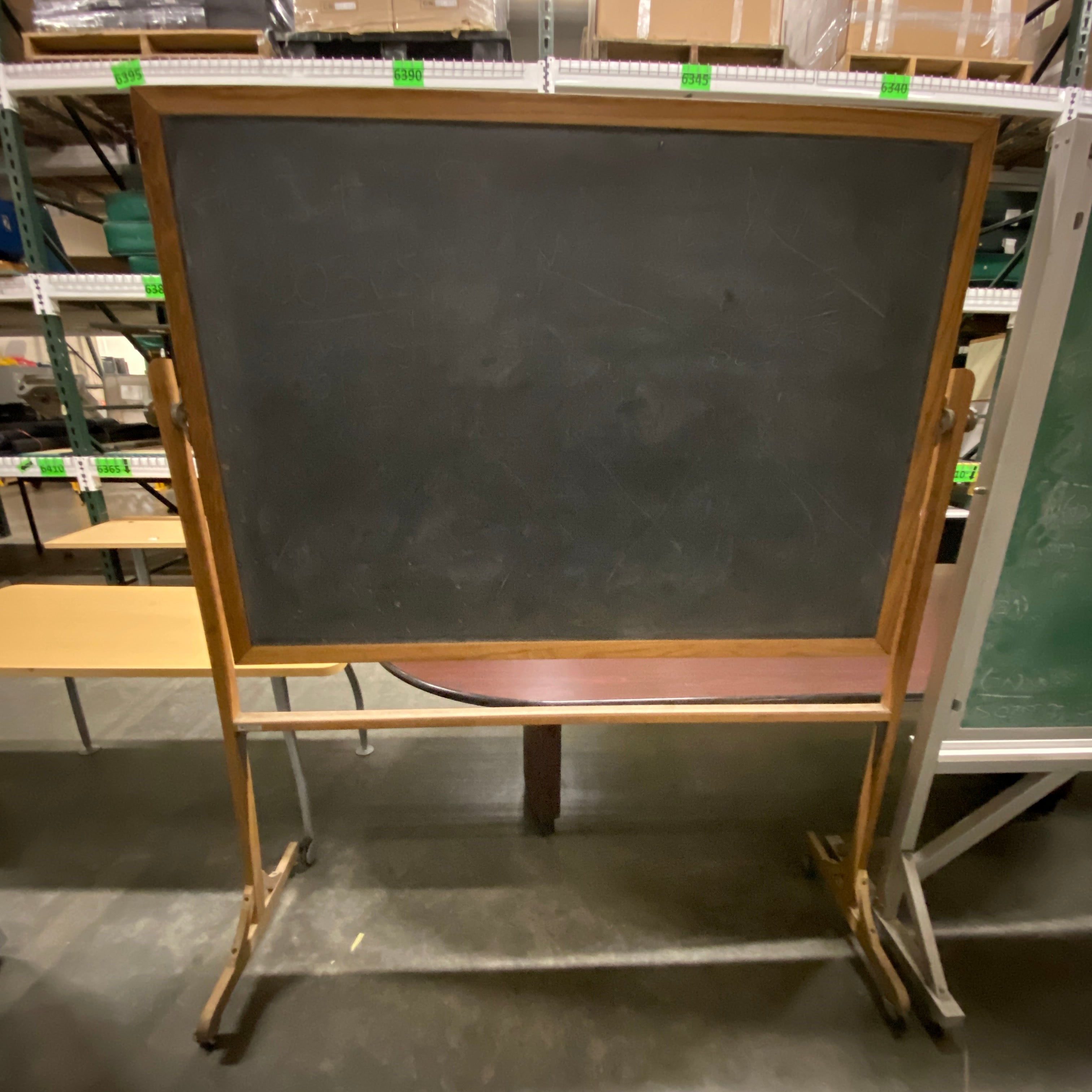 Quartet Two-Sided Green Wooden Frame Rolling Chalkboard