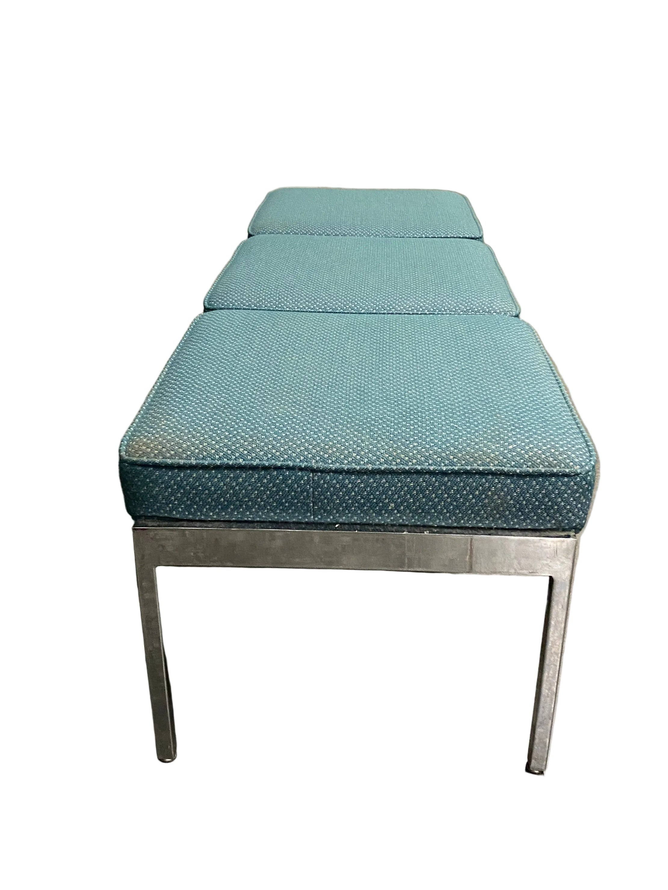 Steelcase Upholstered Turquoise Bench