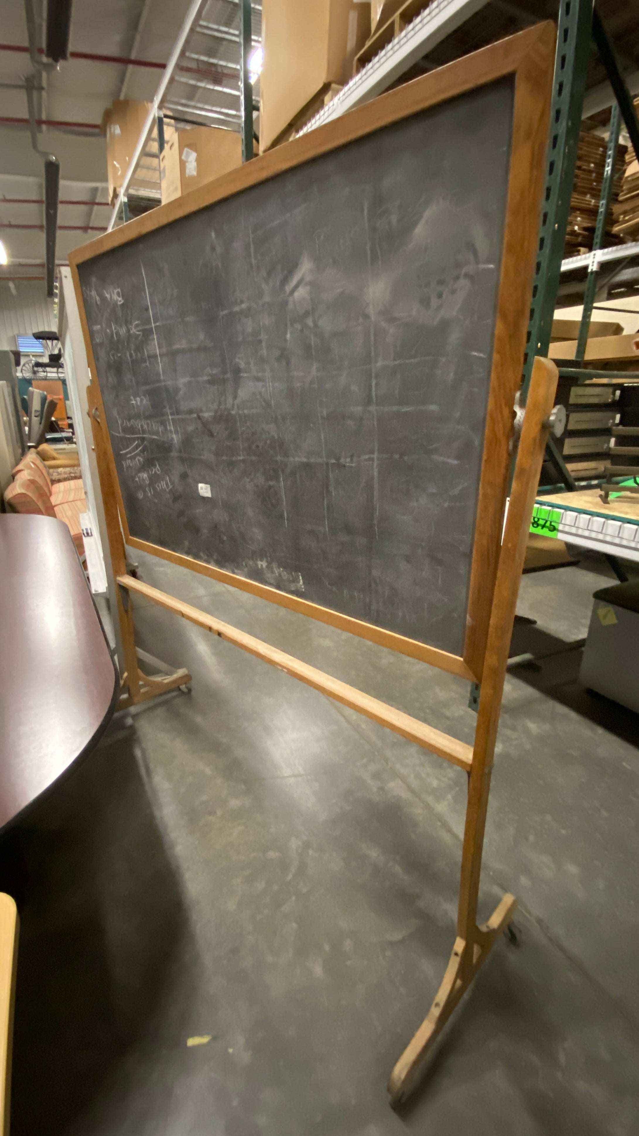 Quartet Two-Sided Green Wooden Frame Rolling Chalkboard