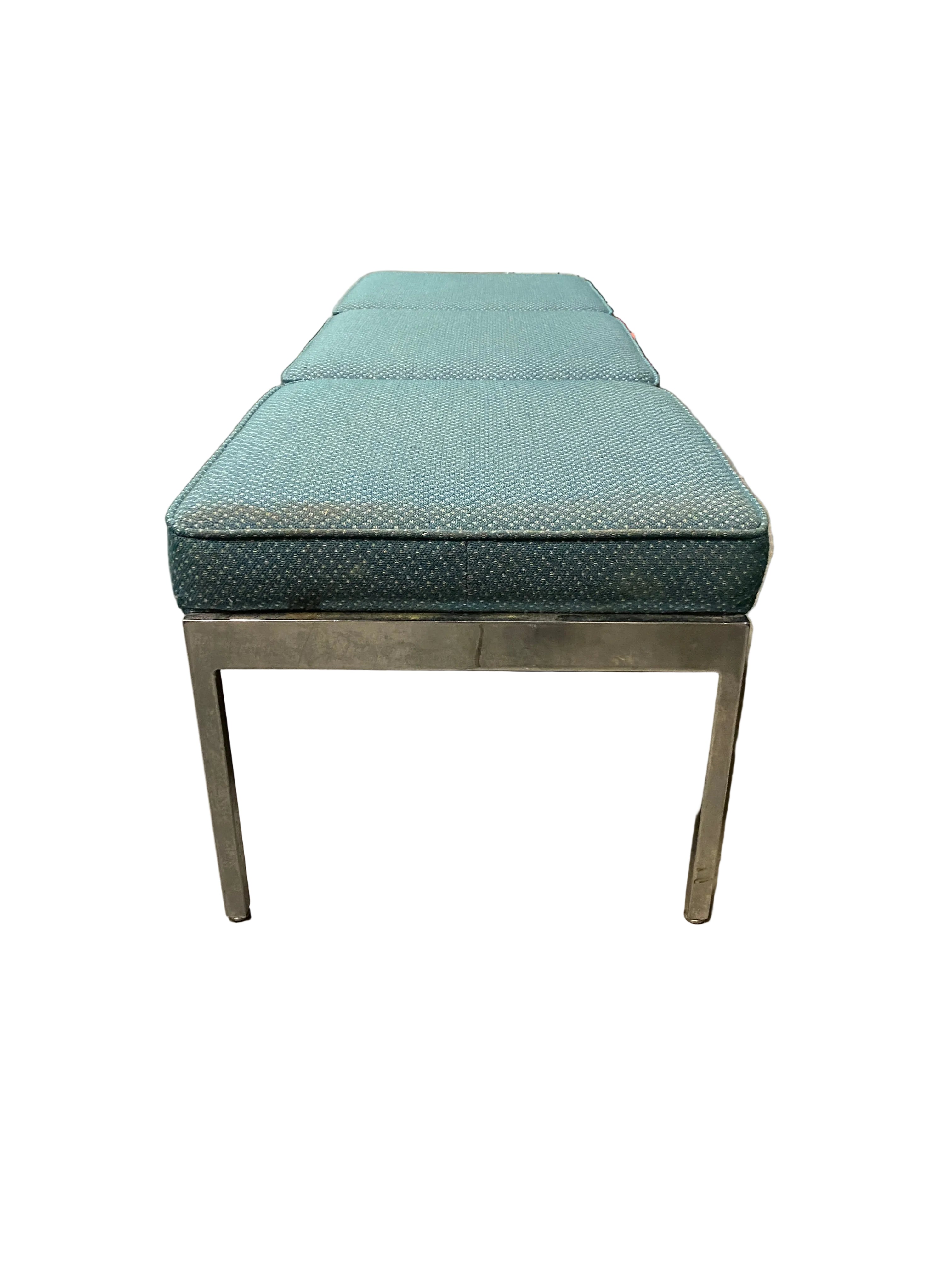 Steelcase Upholstered Turquoise Bench